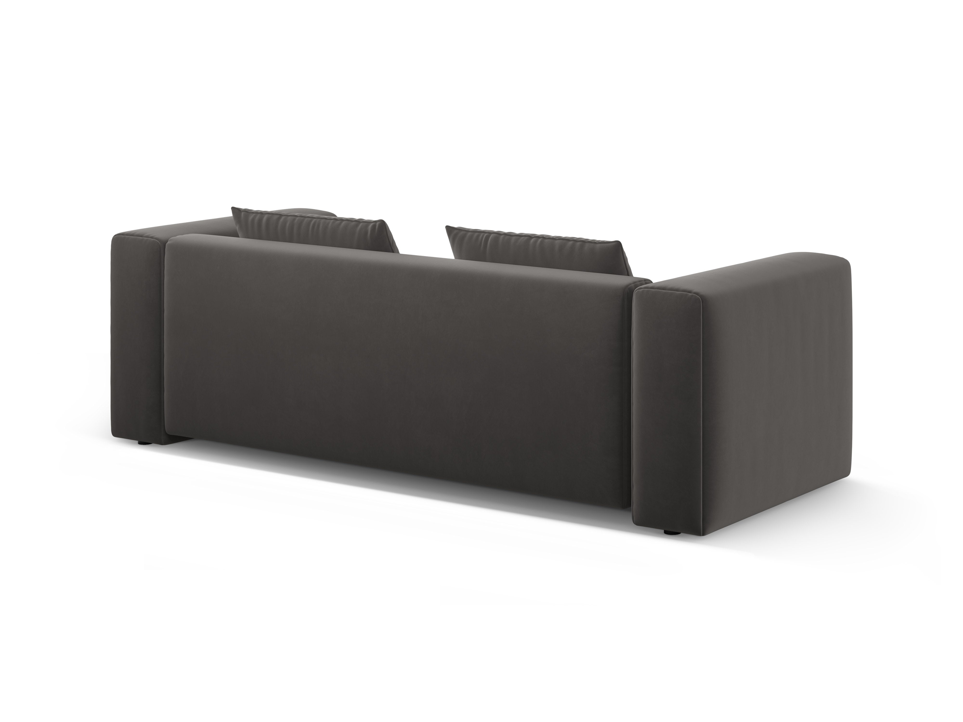 Sofa z jemného zamatového materiálu pre 3 osoby s funkciou spania VERONA šedá
