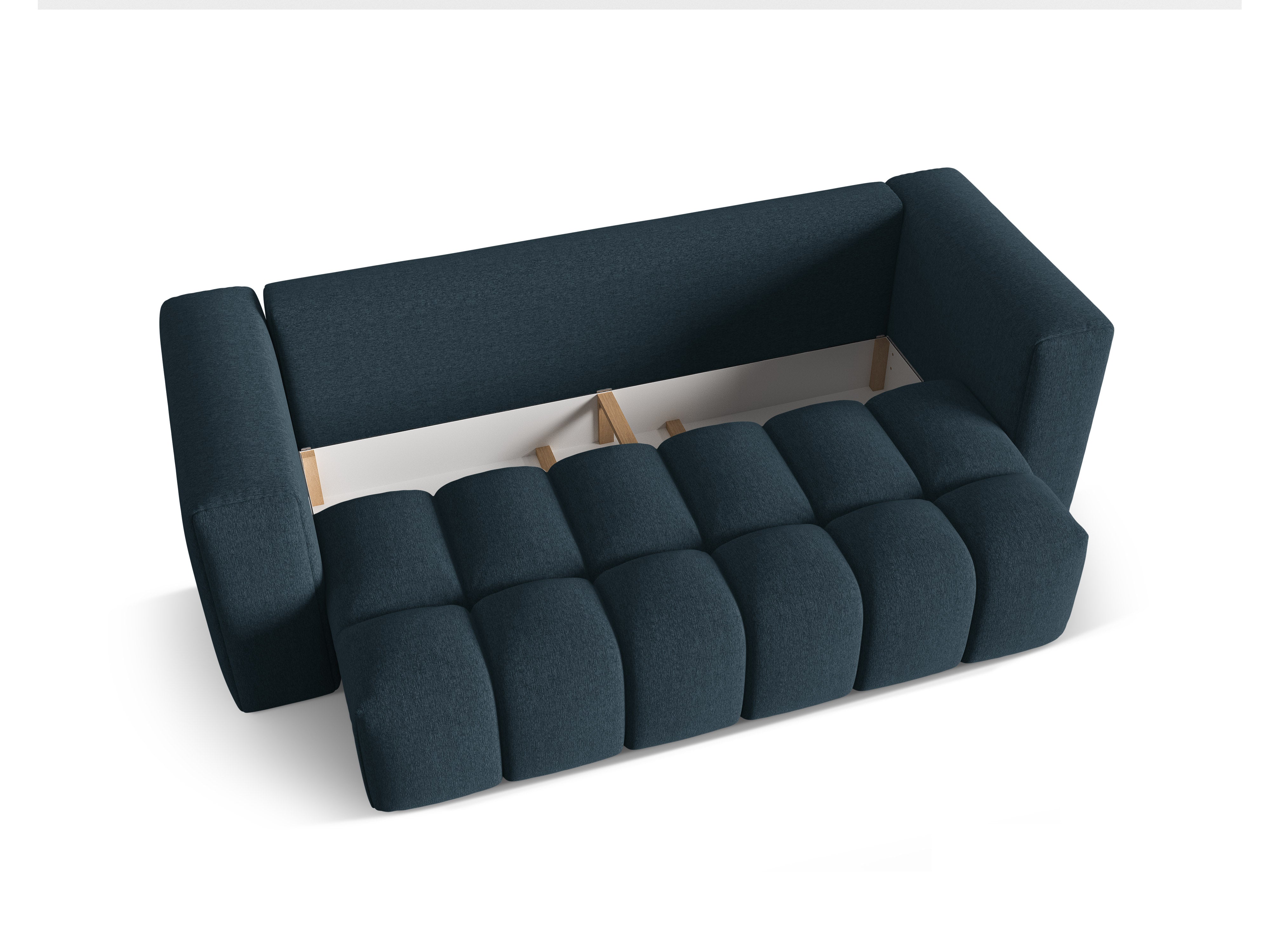 Sofa pre 3 osoby s funkciou spania VERONA tmavomodrá