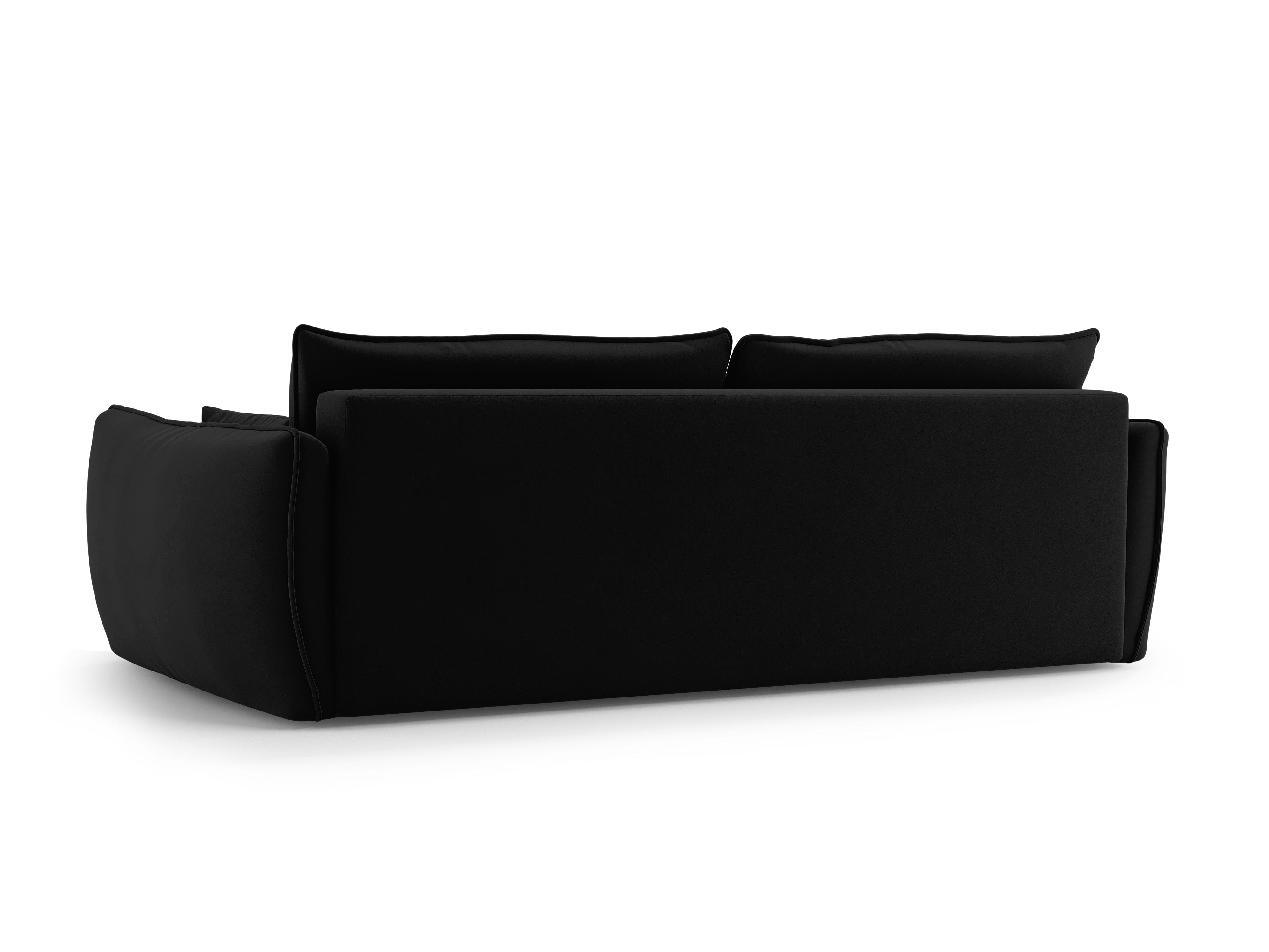 Sofa z jemného velúru s funkciou spania MATERA čierna