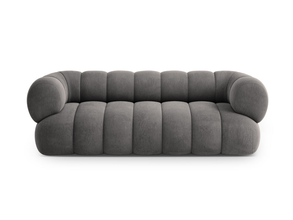 3-seater velvet sofa KOGE dark gray