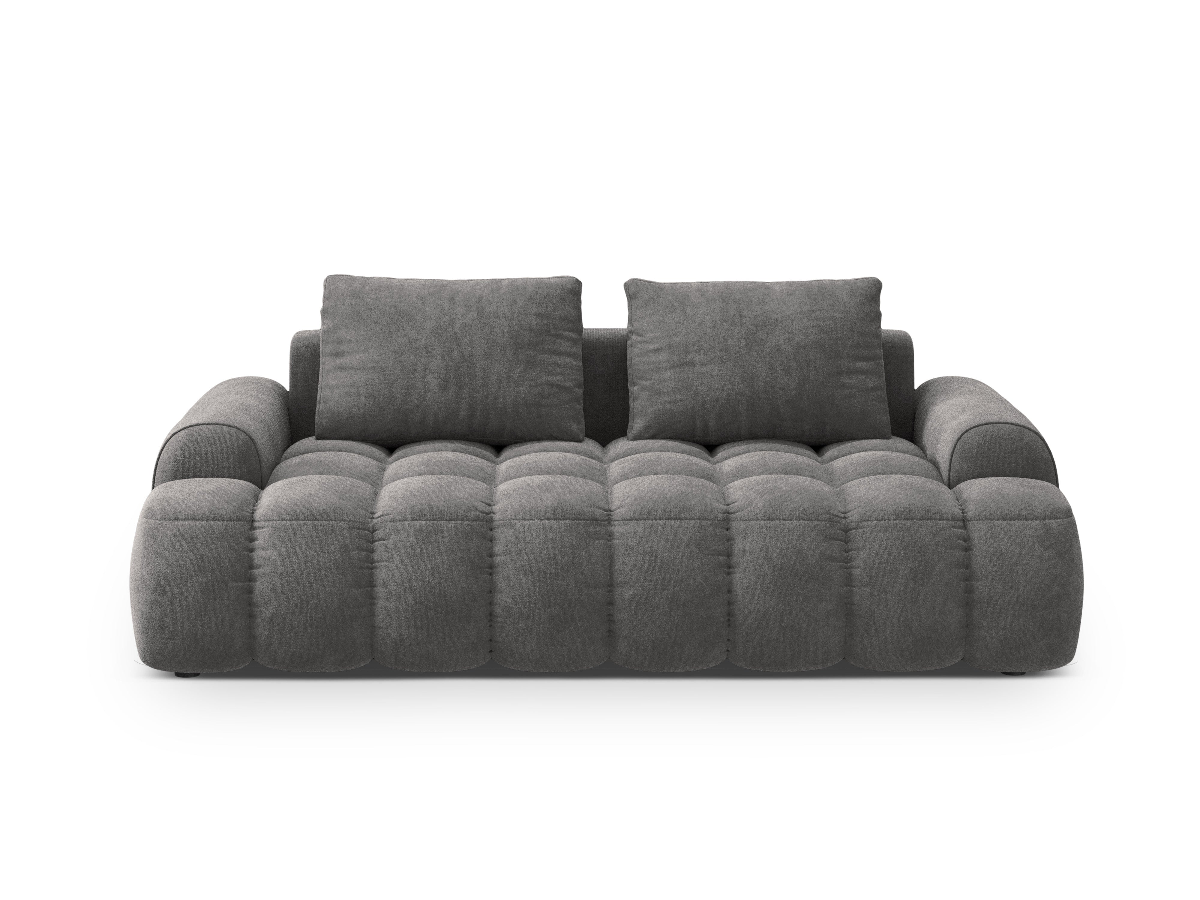 LINZ dark gray velvet 3-seater sofa