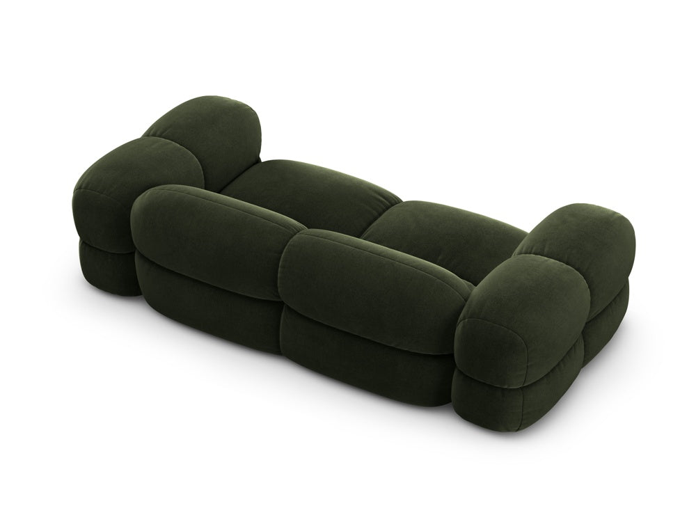 3-seater velvet sofa LORETTO green