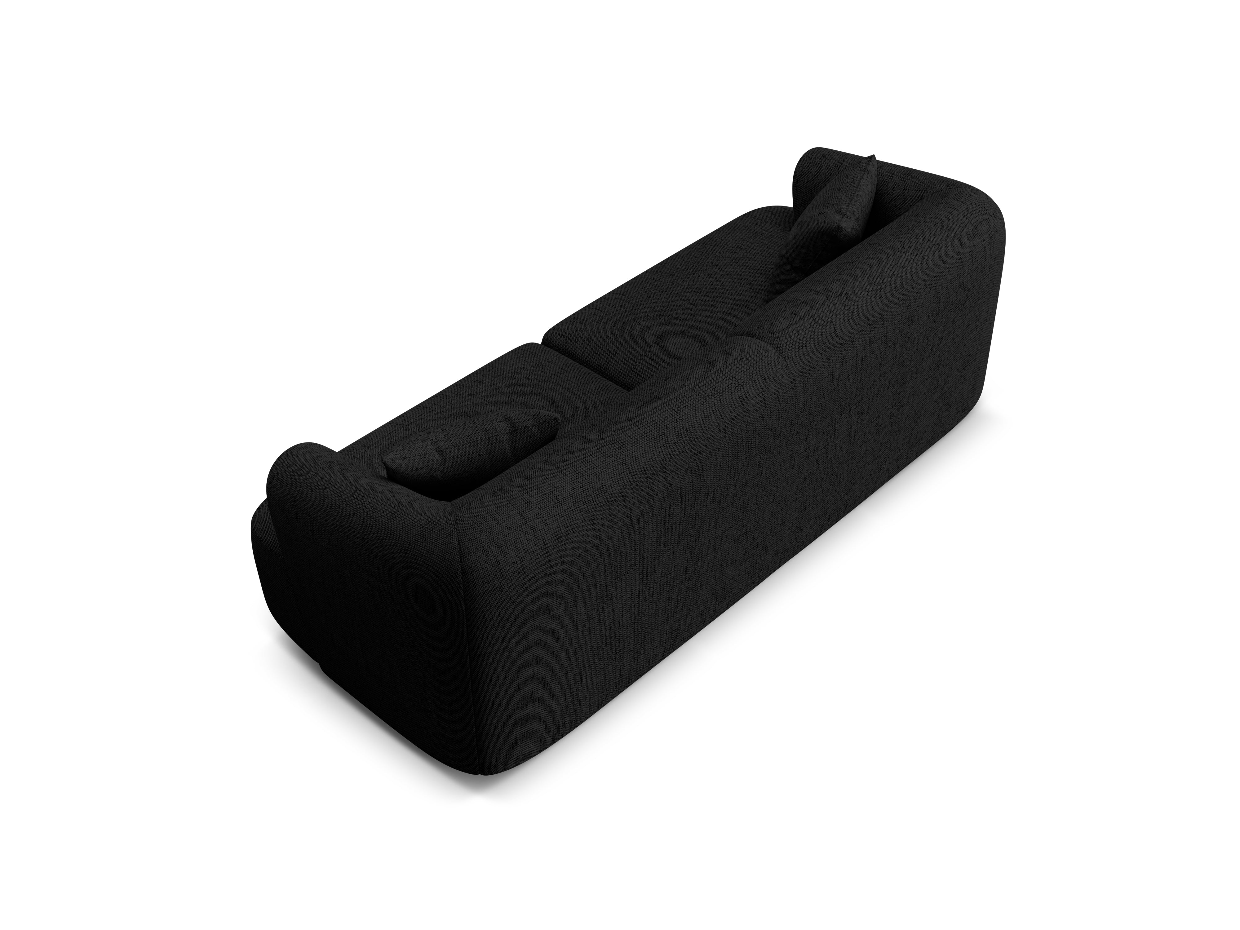 3-seater Sofa CAMPI black chenille