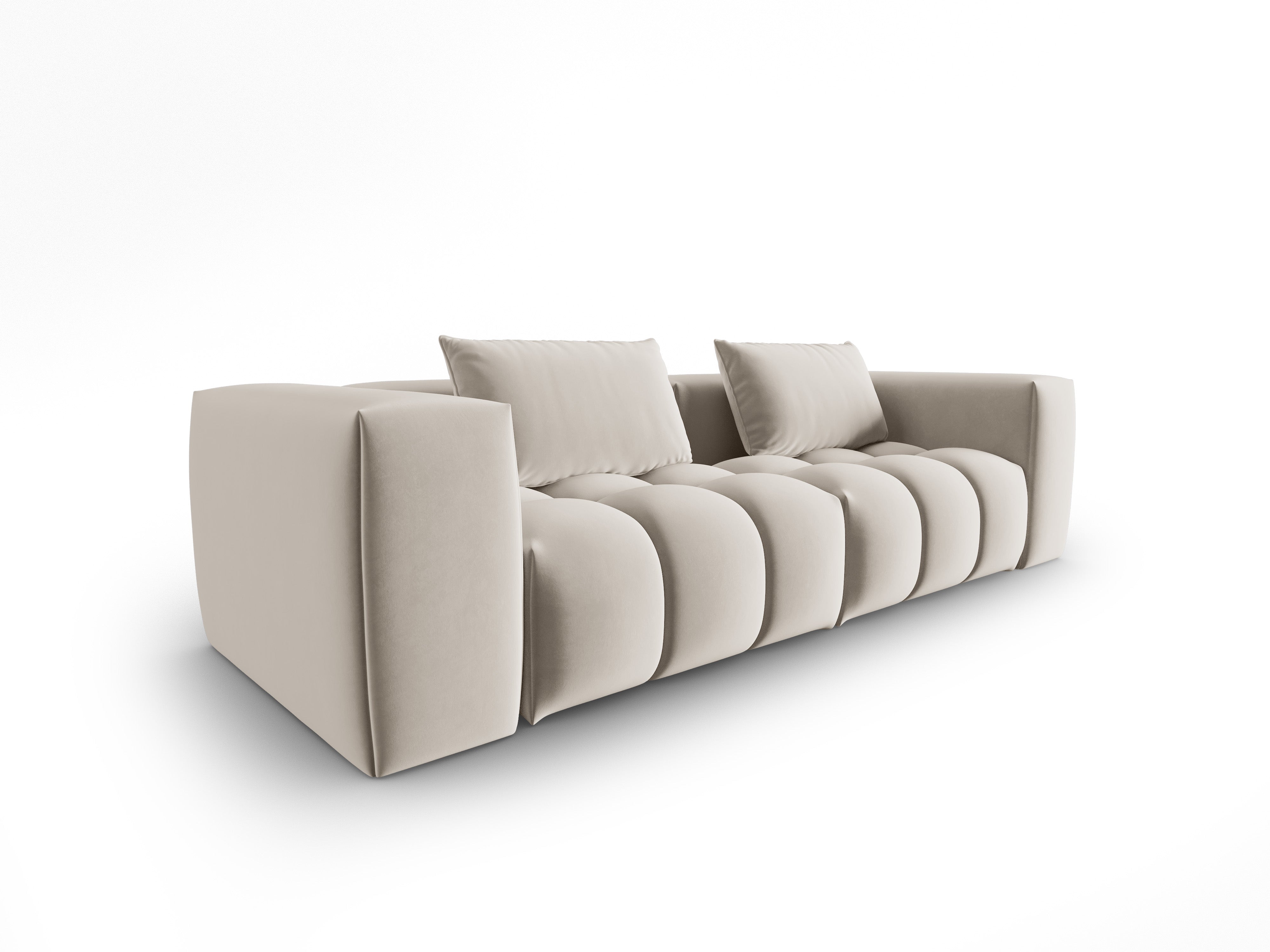 Sofa z jemného zamatového materiálu pre 3 osôb VERONA ecru