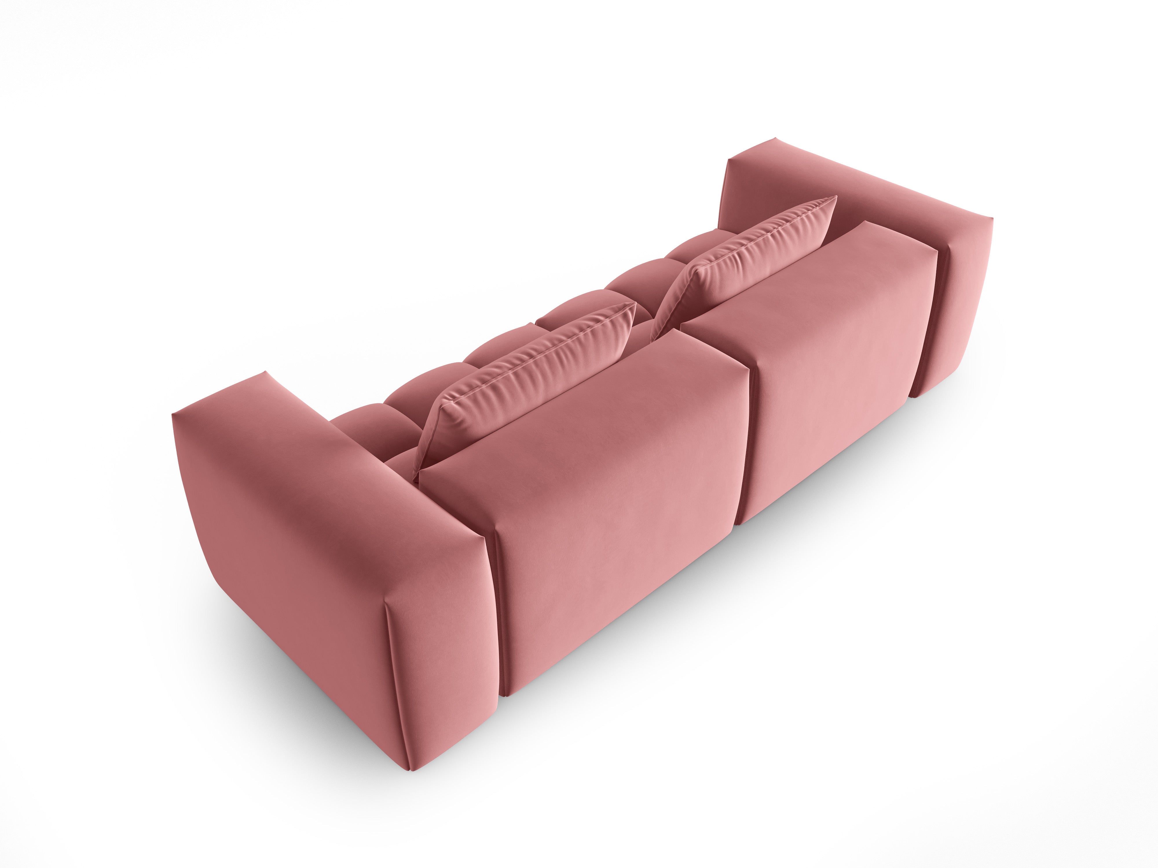 Sofa zamatová 3-miestna VERONA ružový plameniak