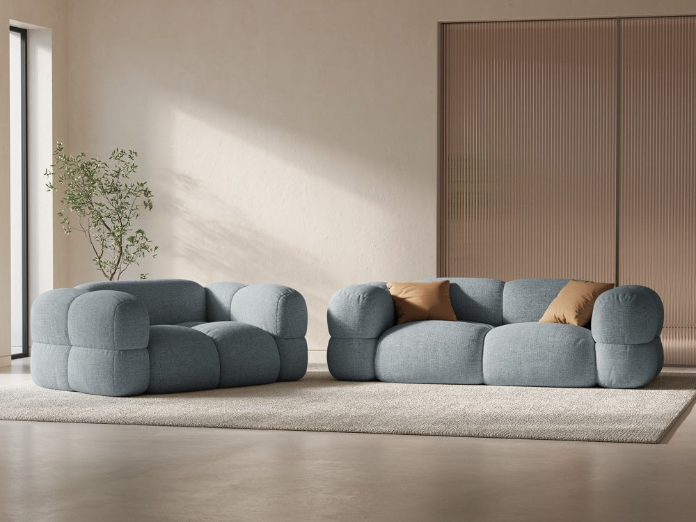 LORETTO 3-Seater Sofa Pastel Blue