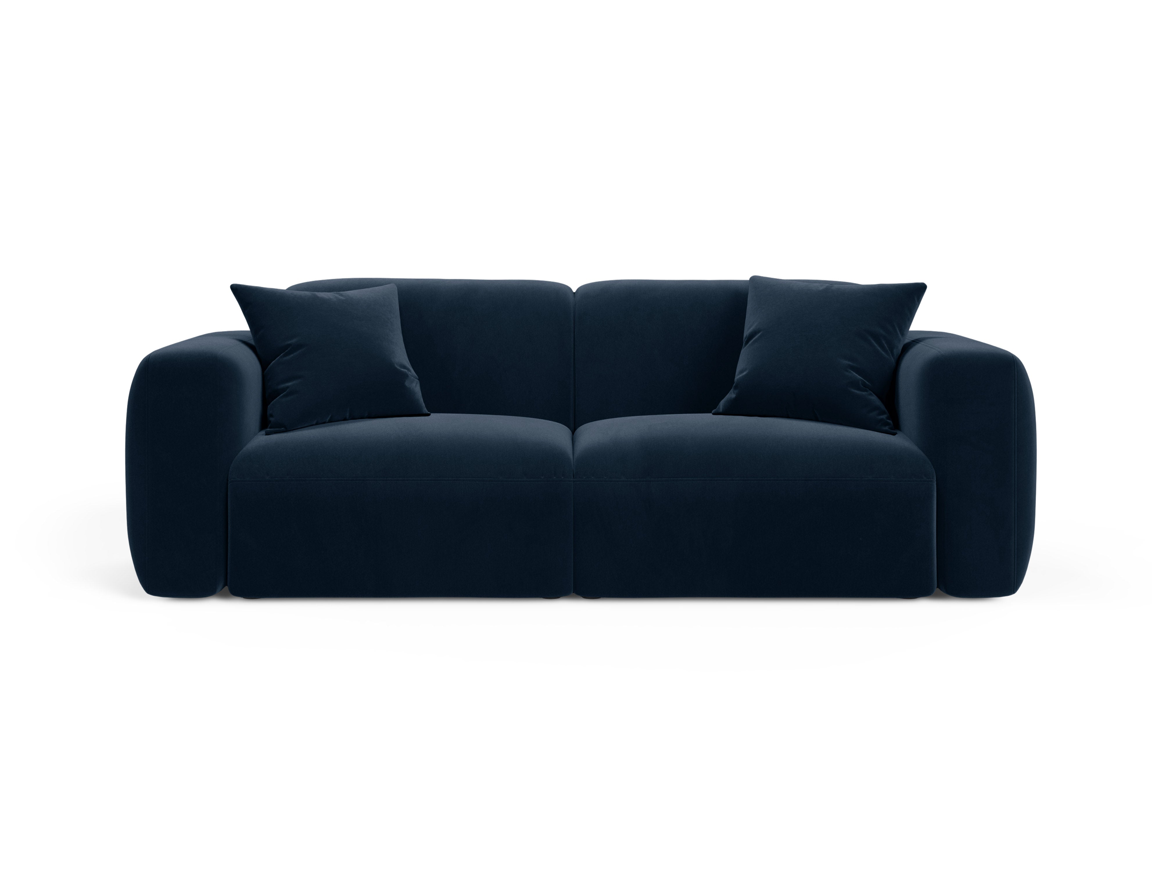 STRINO navy blue velvet 3-seater sofa