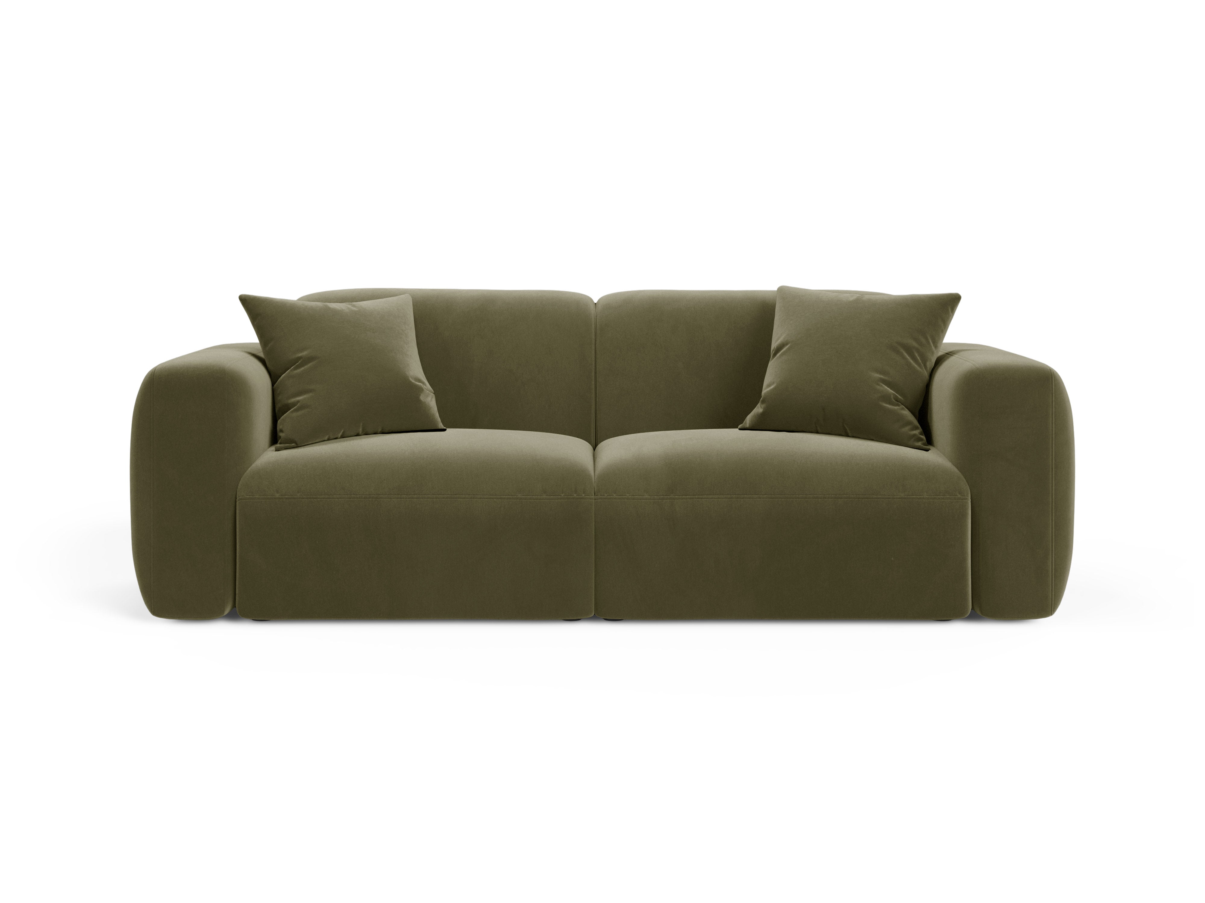 STRINO green velvet 3-seater sofa