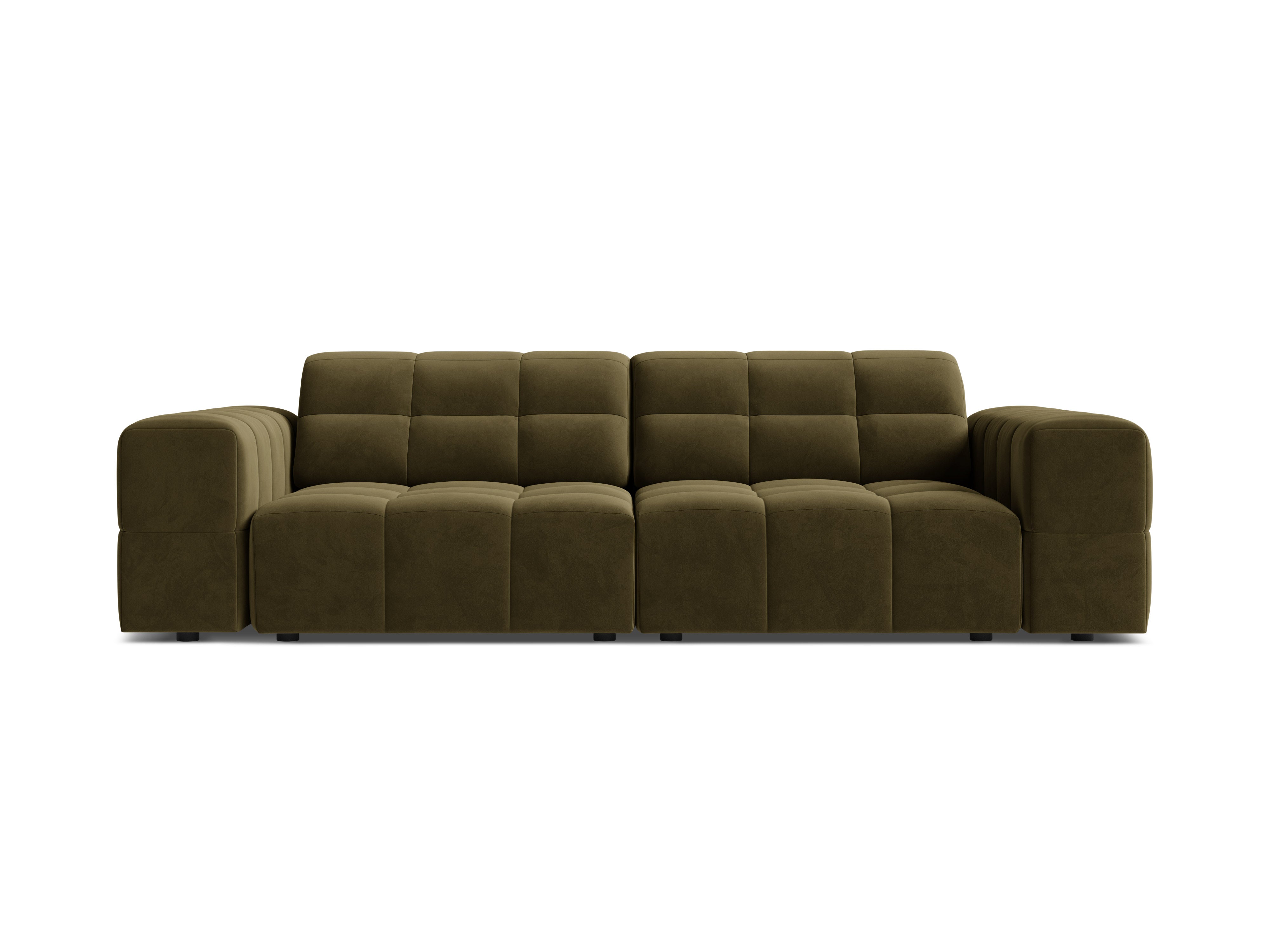 Sofa z jemného velúru 3-miestna CHICAGO olivová