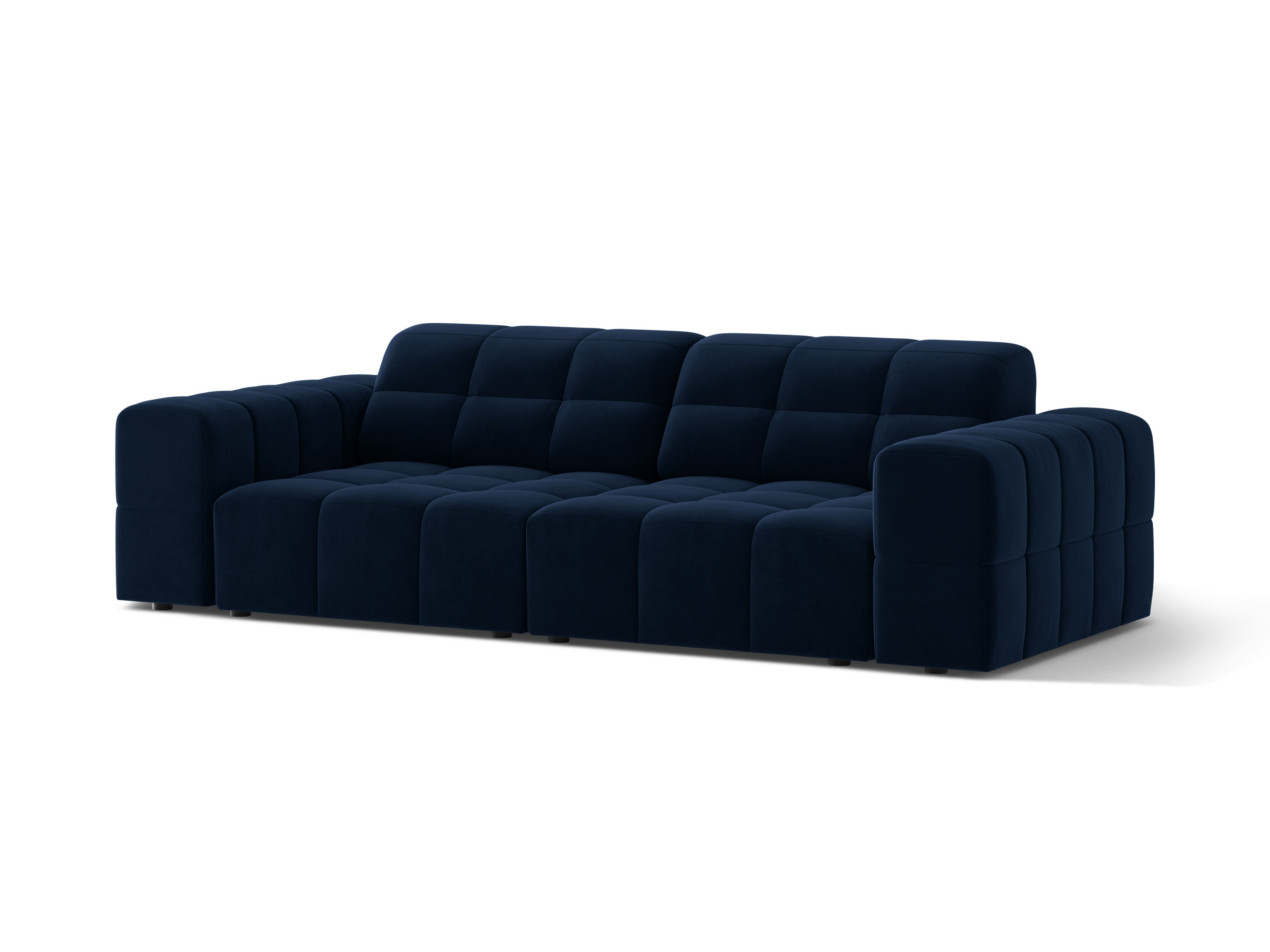 Sofa z jemného velúru 3-miestna CHICAGO kráľovsky modrá