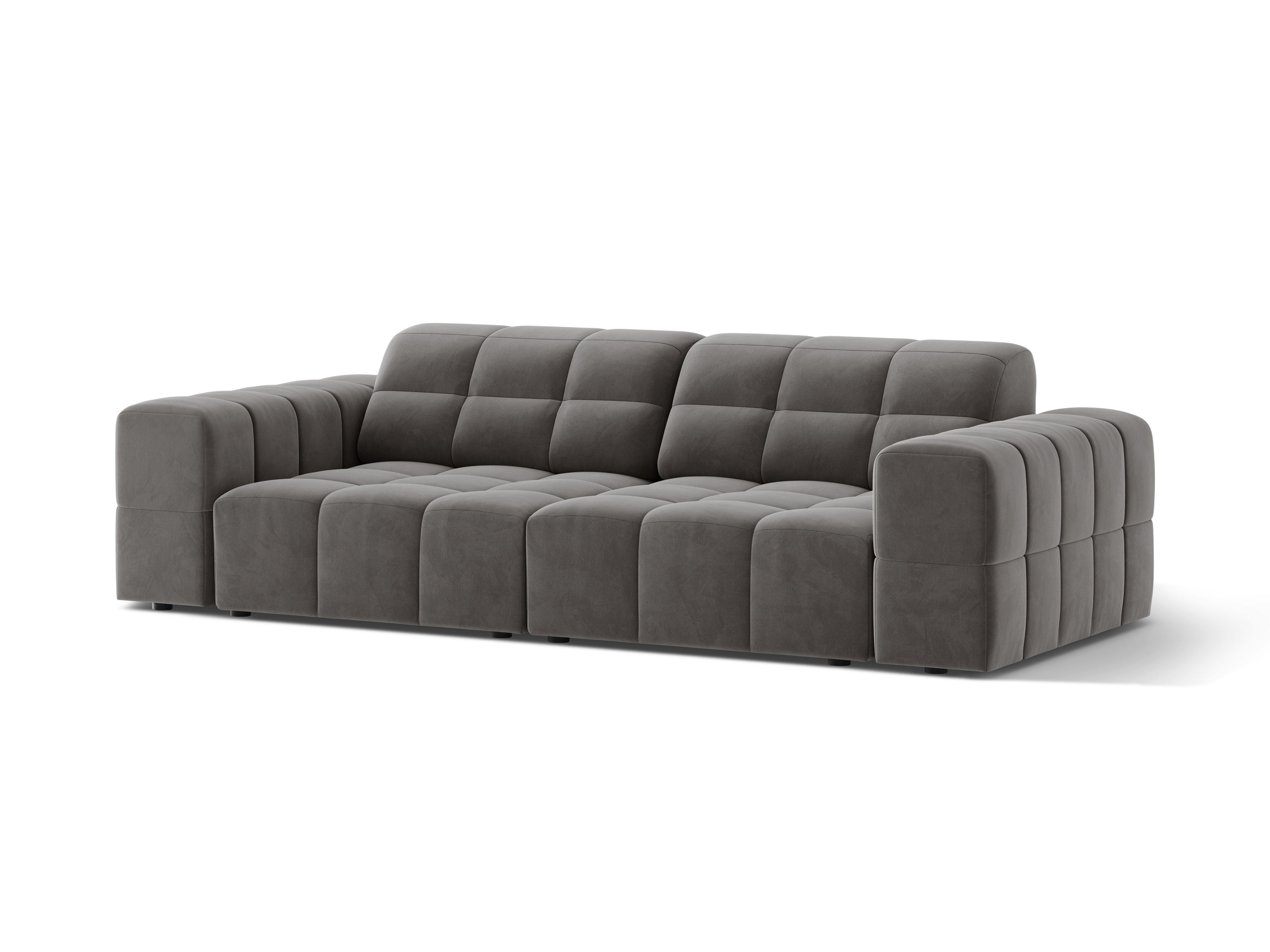 Sofa z jemného velúru 3-miestna CHICAGO šedá
