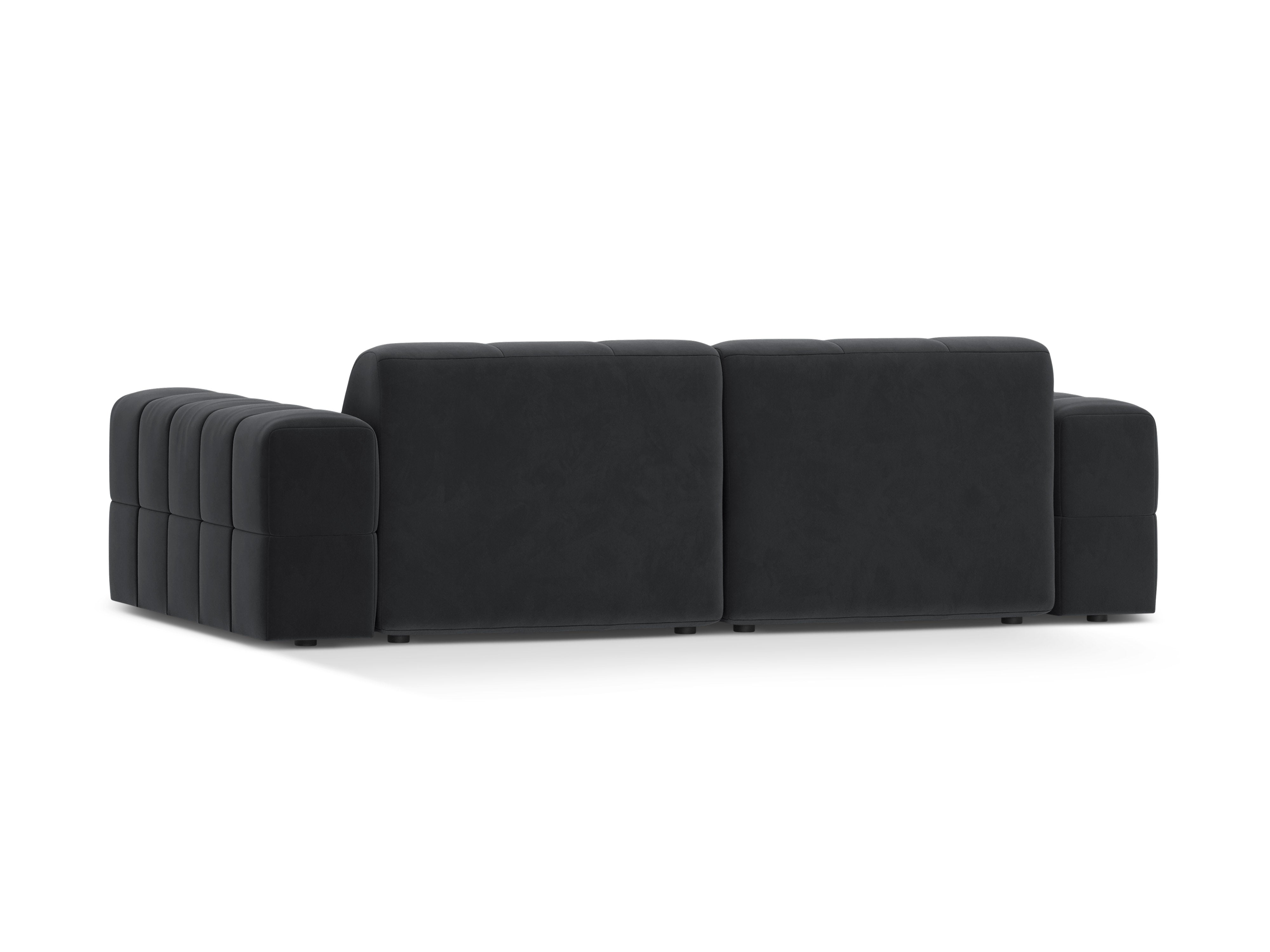 Sofa z jemného velúru 3-miestna CHICAGO tmavosivá