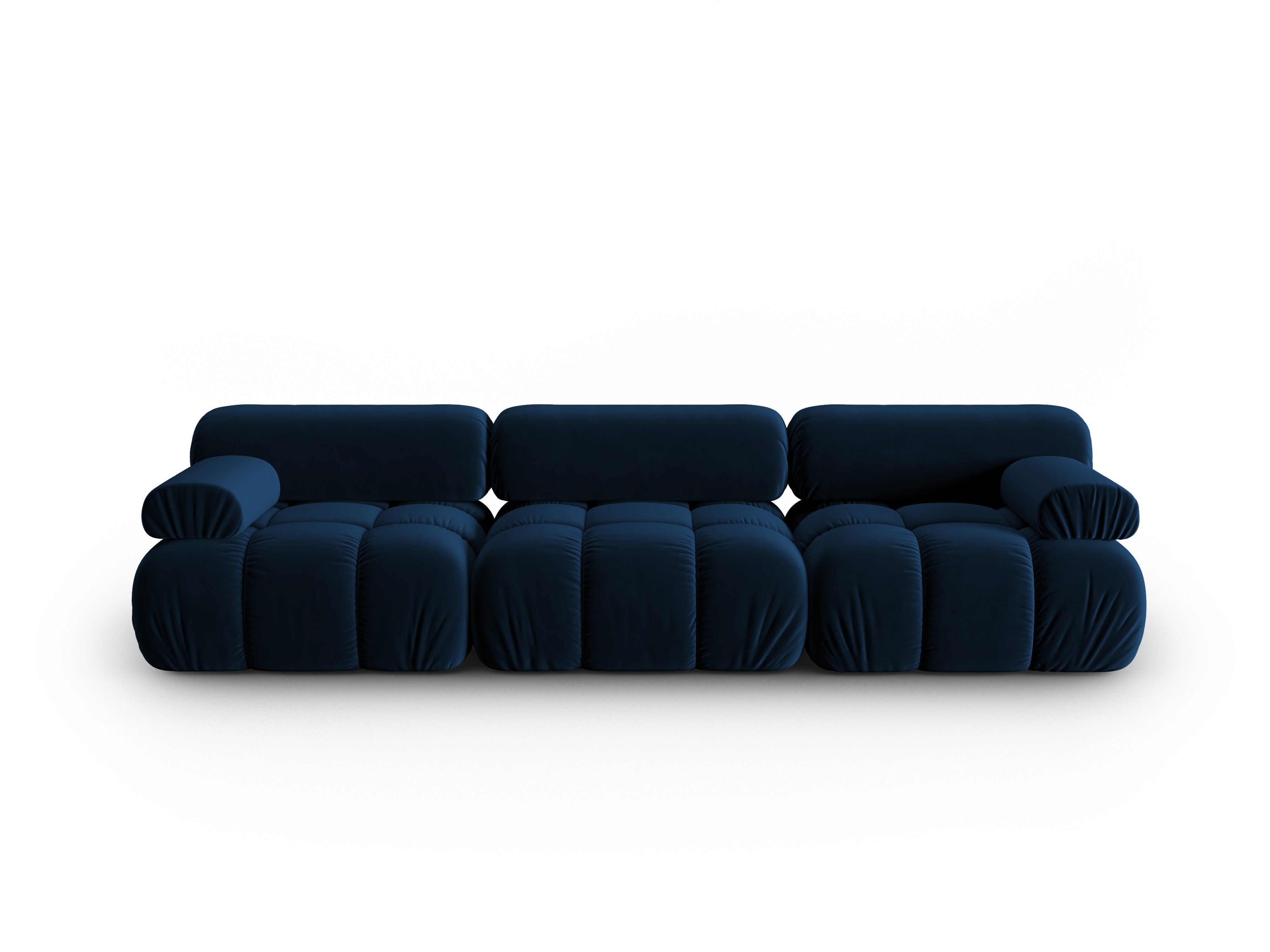 Sofa z jemného sametu 3-miestna CORTINA kráľovská modrá