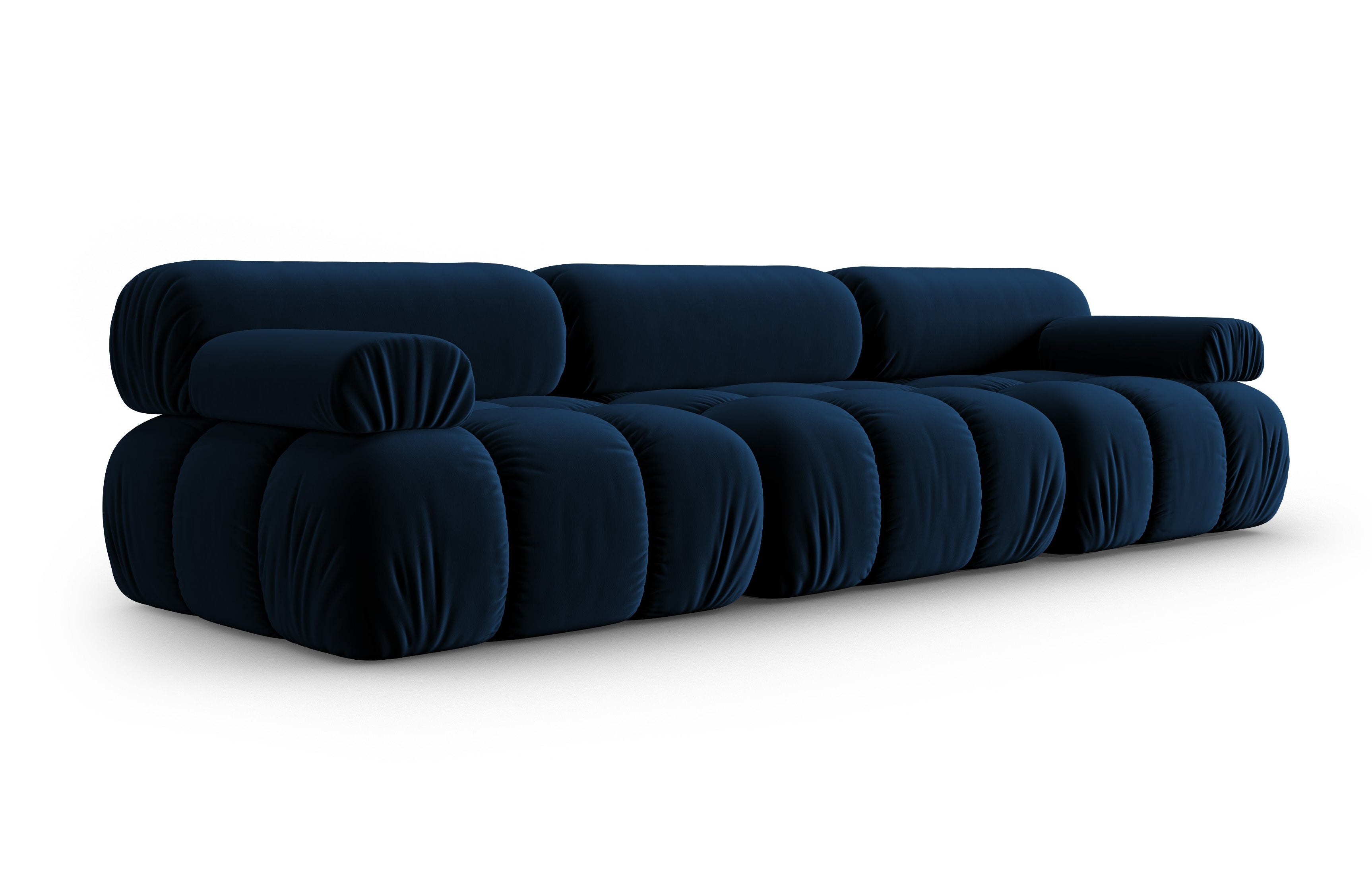 Sofa z jemného sametu 3-miestna CORTINA kráľovská modrá