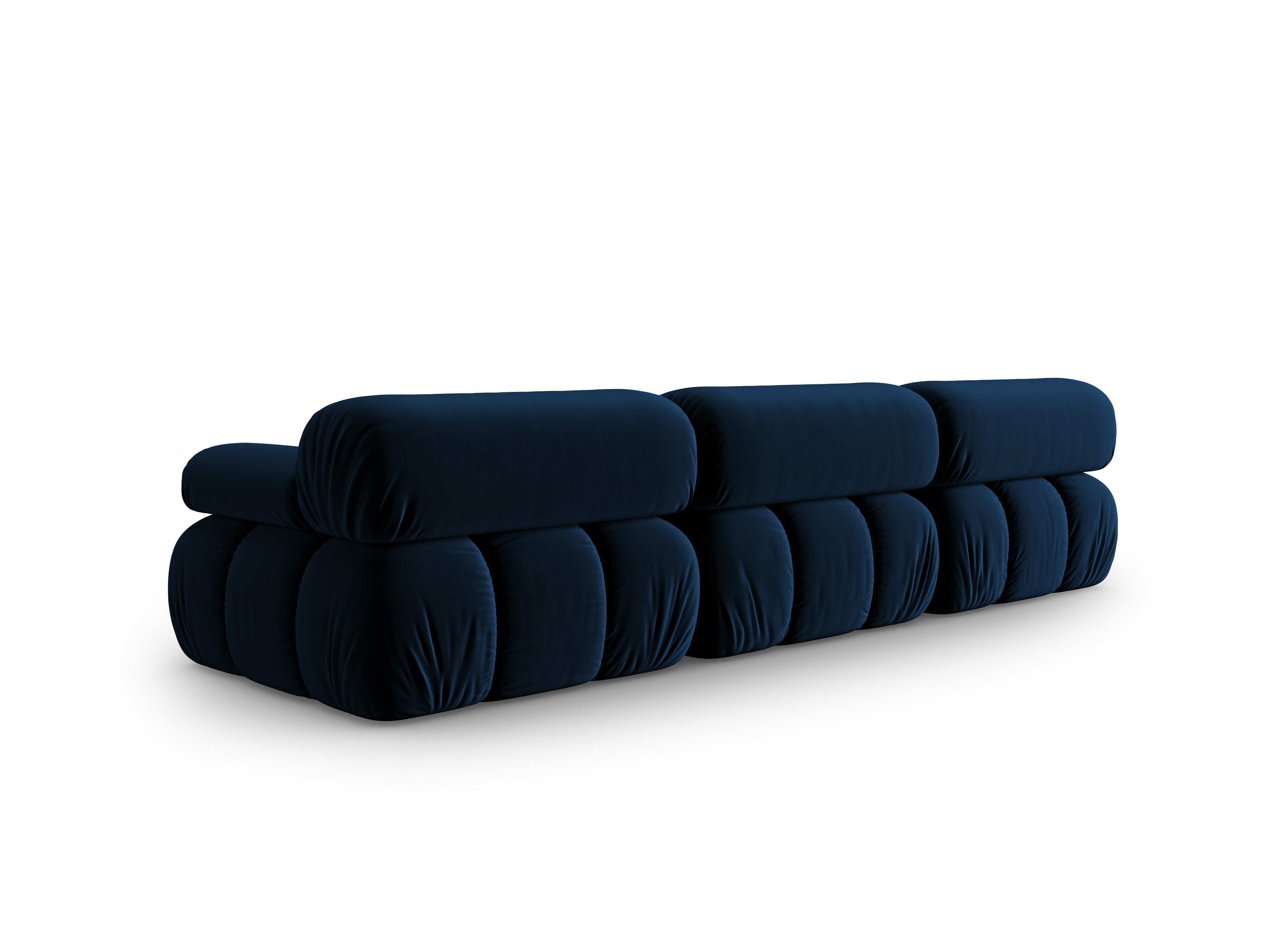 Sofa z jemného sametu 3-miestna CORTINA kráľovská modrá