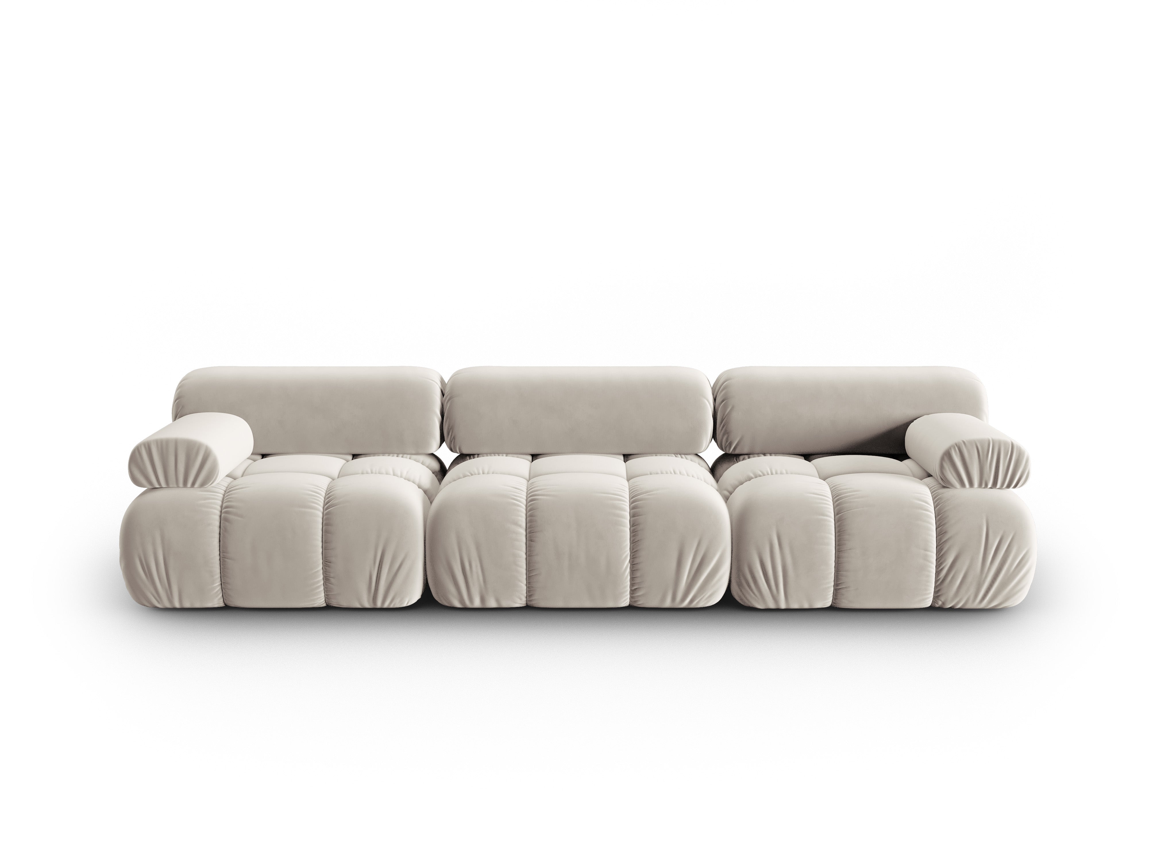 Sofa zamatová 3-osobová CORTINA béžová