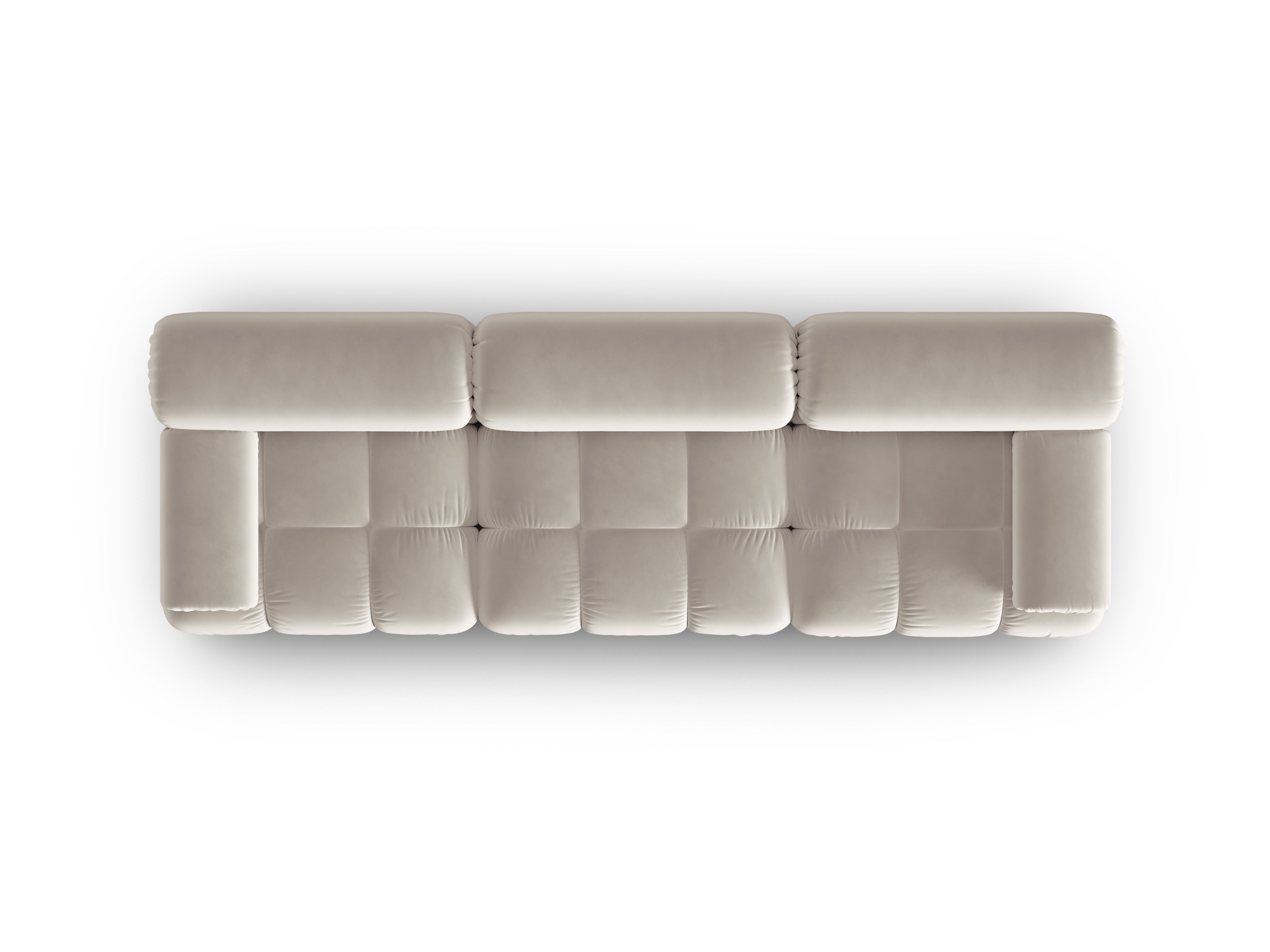 Sofa zamatová 3-osobová CORTINA béžová