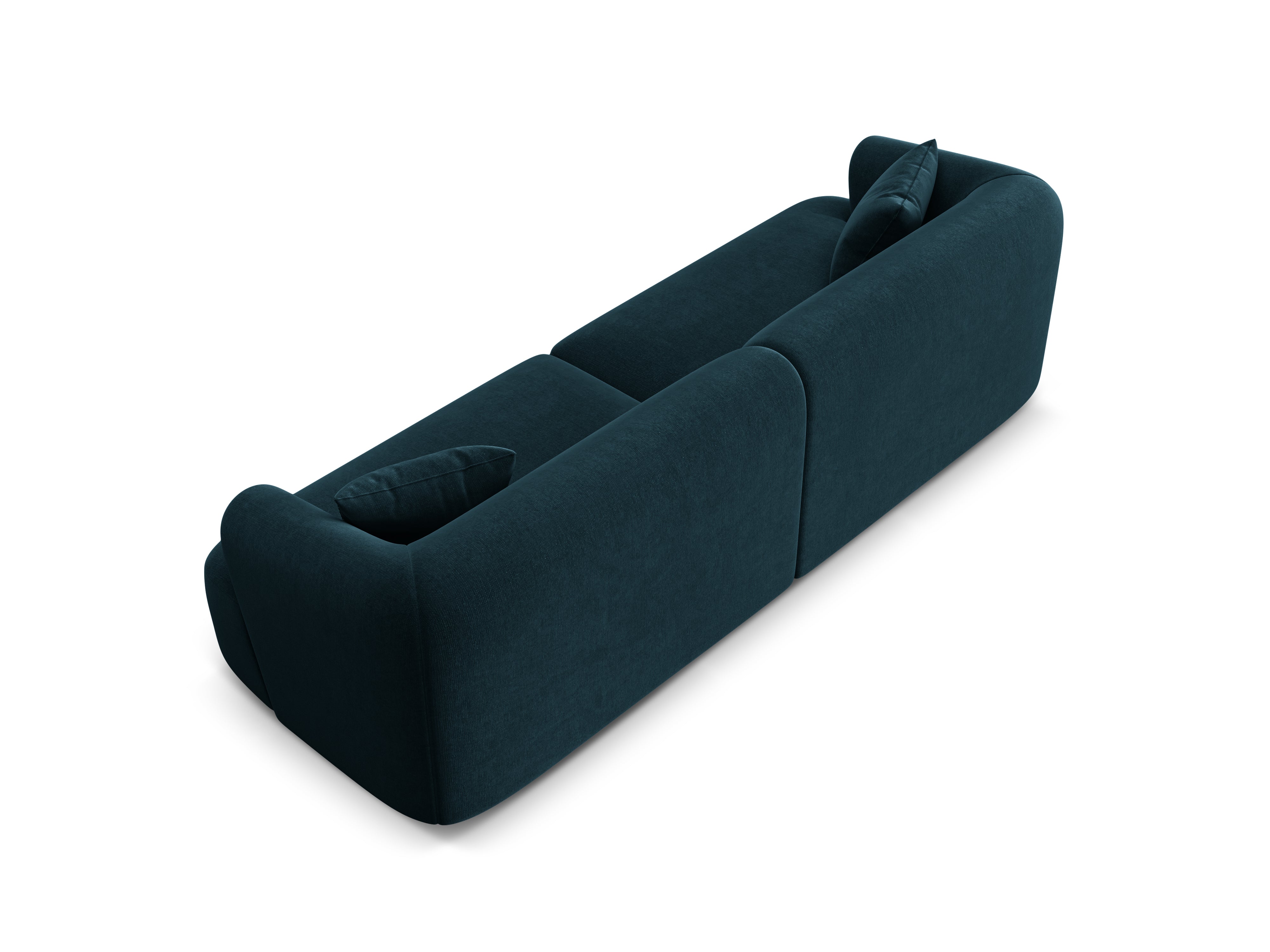 Sofa z jemného velúru pre 4 osoby CAMPI petrol