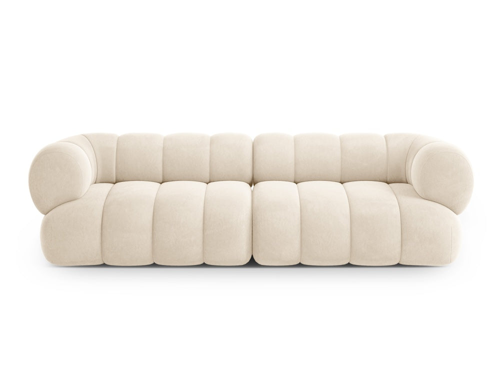 KOGE beige velvet sofa for 4 people