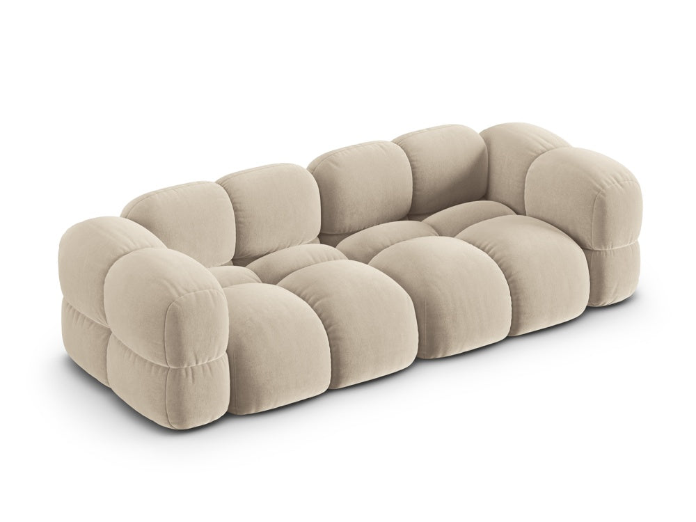Sofa pre 4 osoby z jemného zamatového materiálu LORETTO béžová