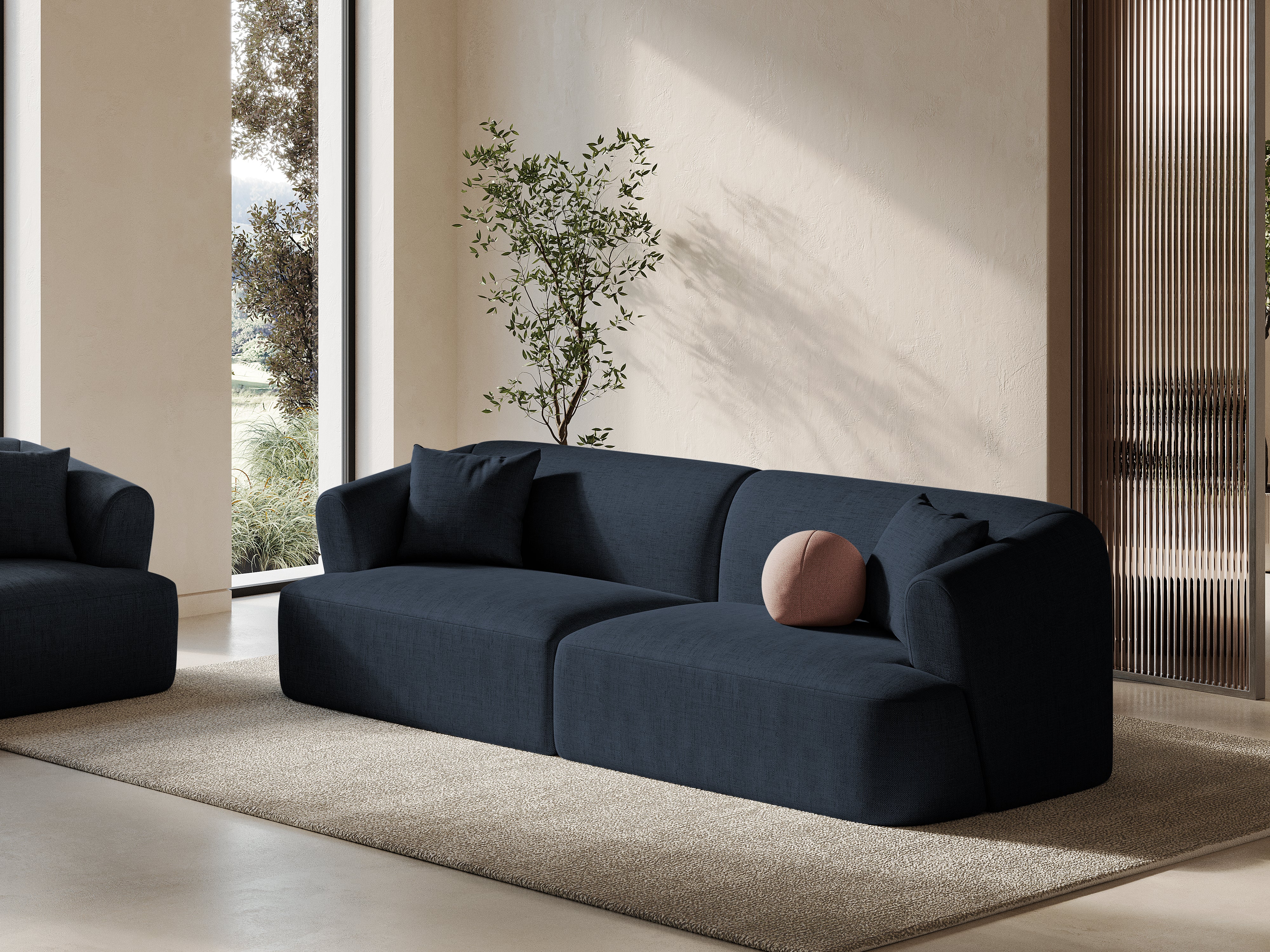 4-seater CAMPI sofa blue chenille