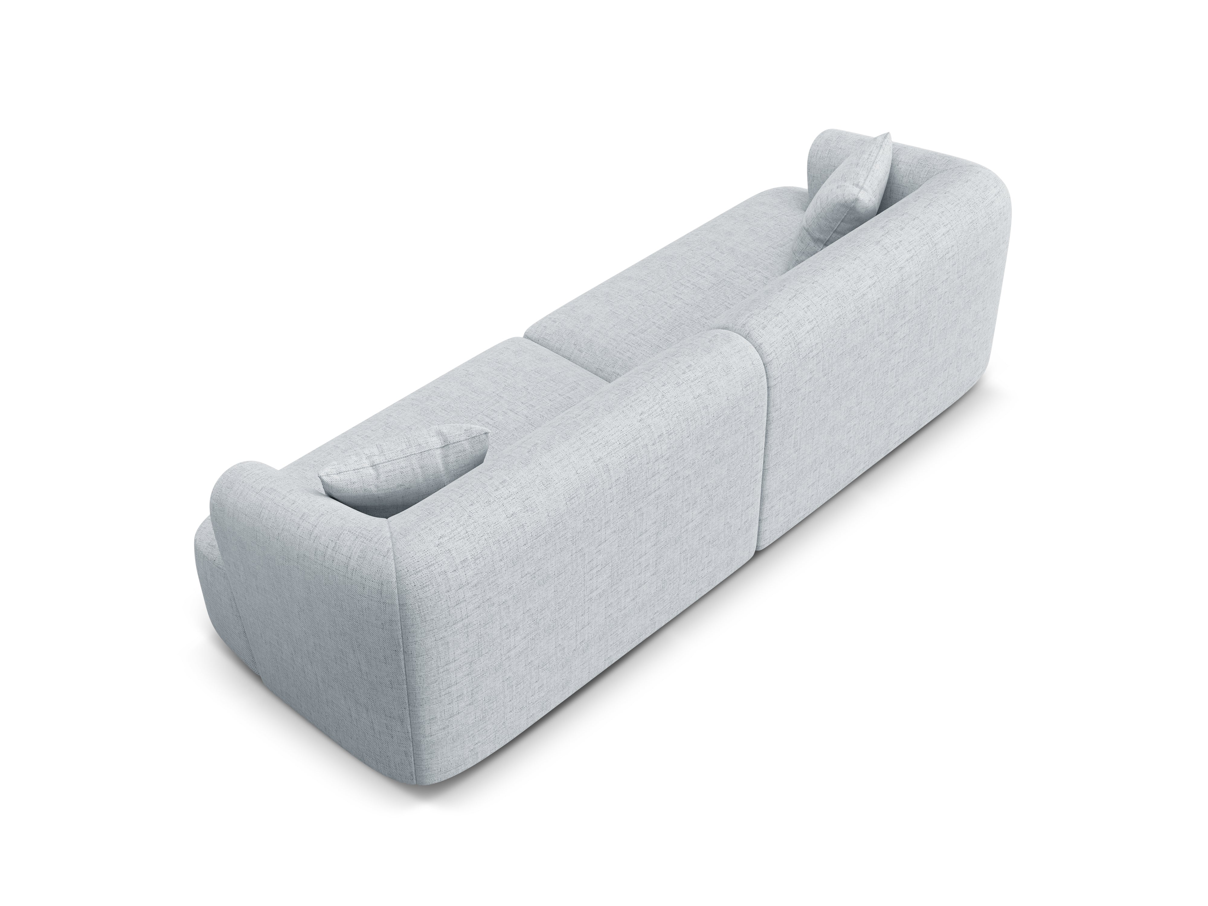 4-seater CAMPI light gray chenille sofa