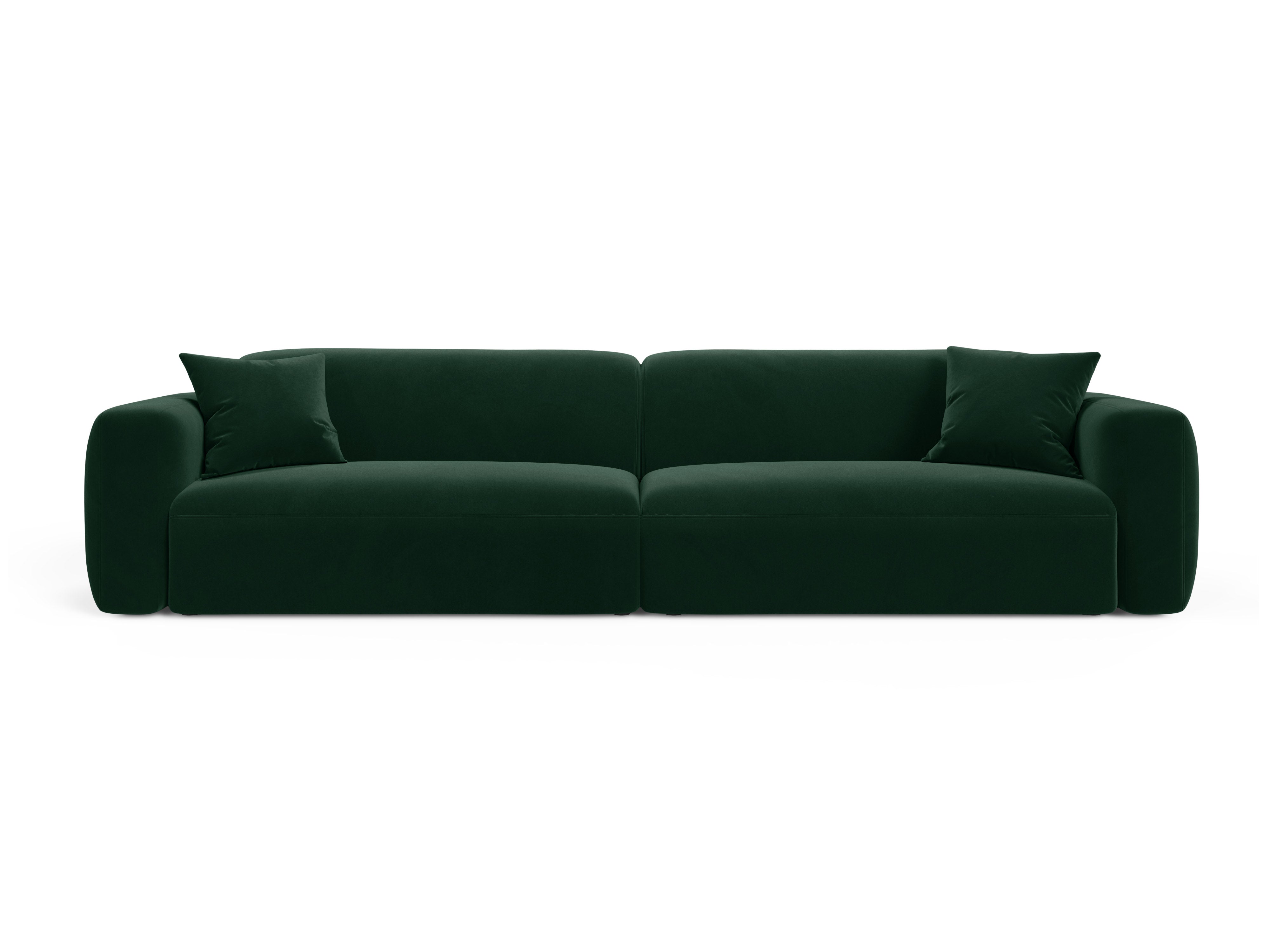 Velvet sofa for 4 people STRINO in bottle green