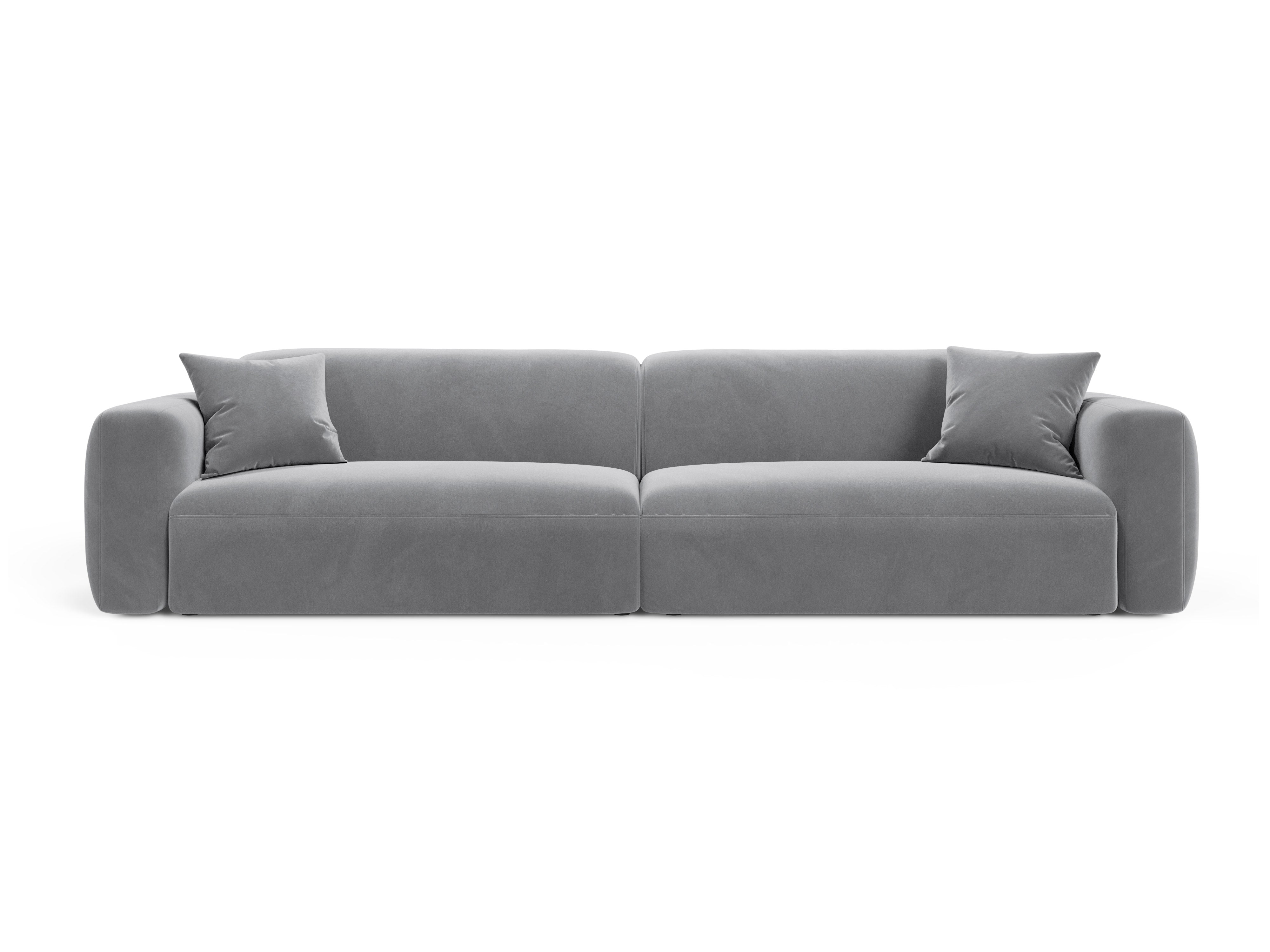 STRINO gray velvet sofa for 4 people