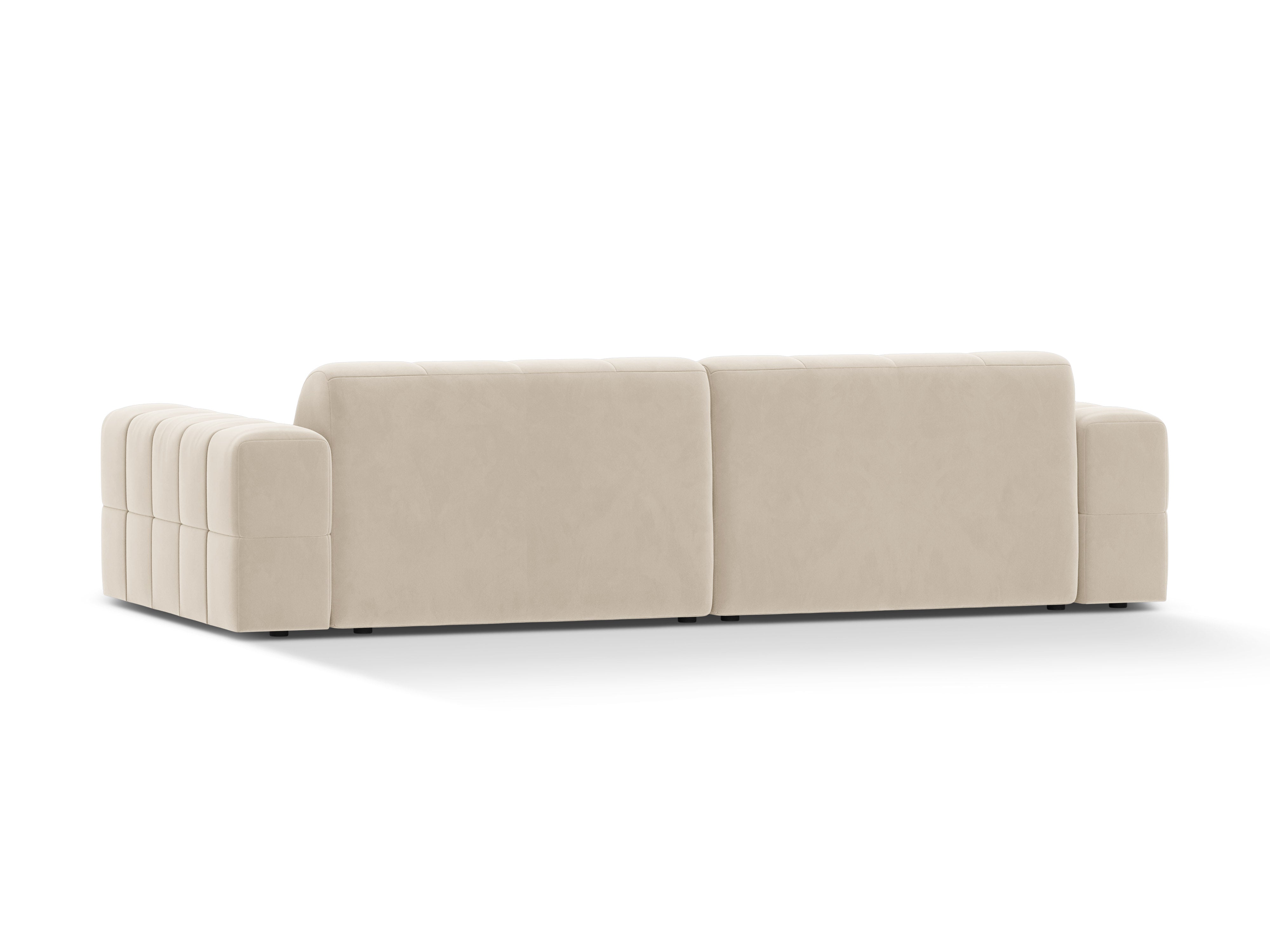 Sofa z jemného velúru pre 4 osoby CHICAGO svetlo béžová