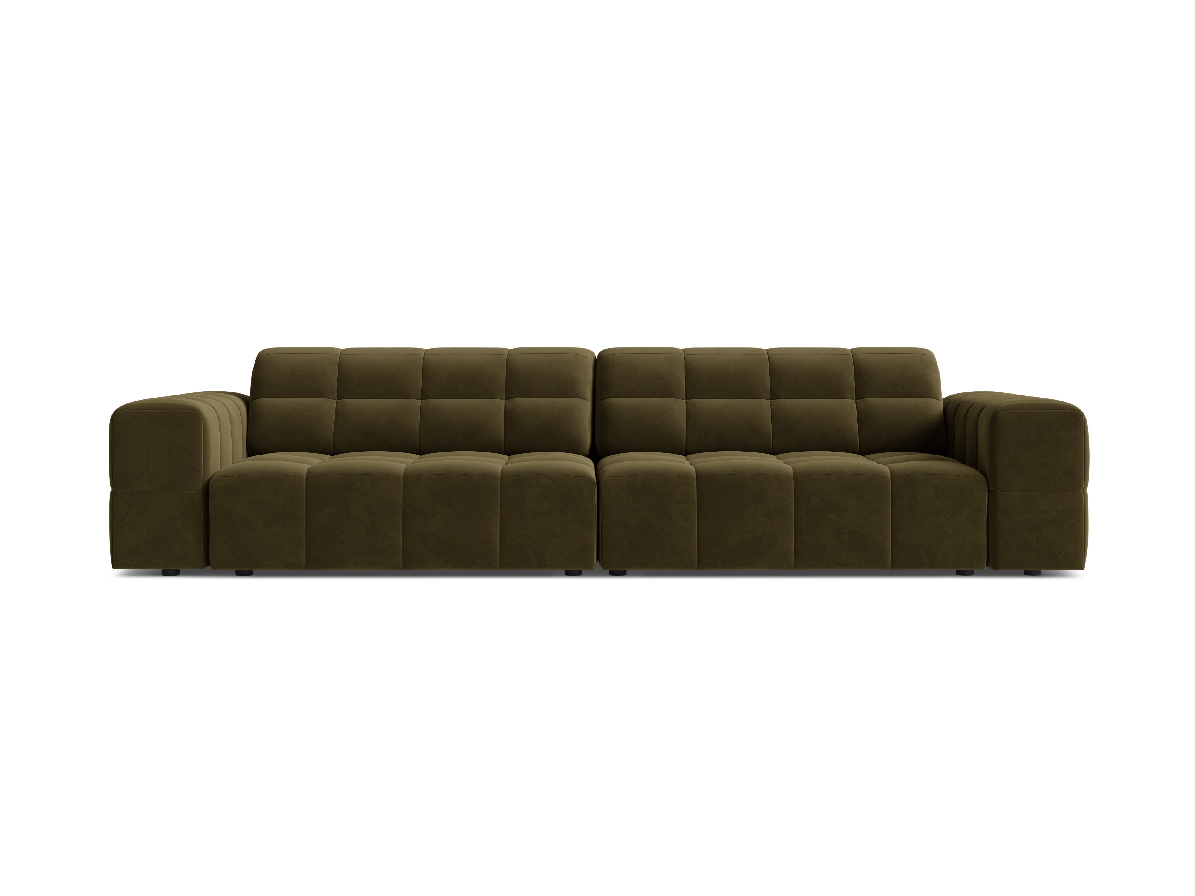 Sofa z jemného velúru pre 4 osoby CHICAGO olivová