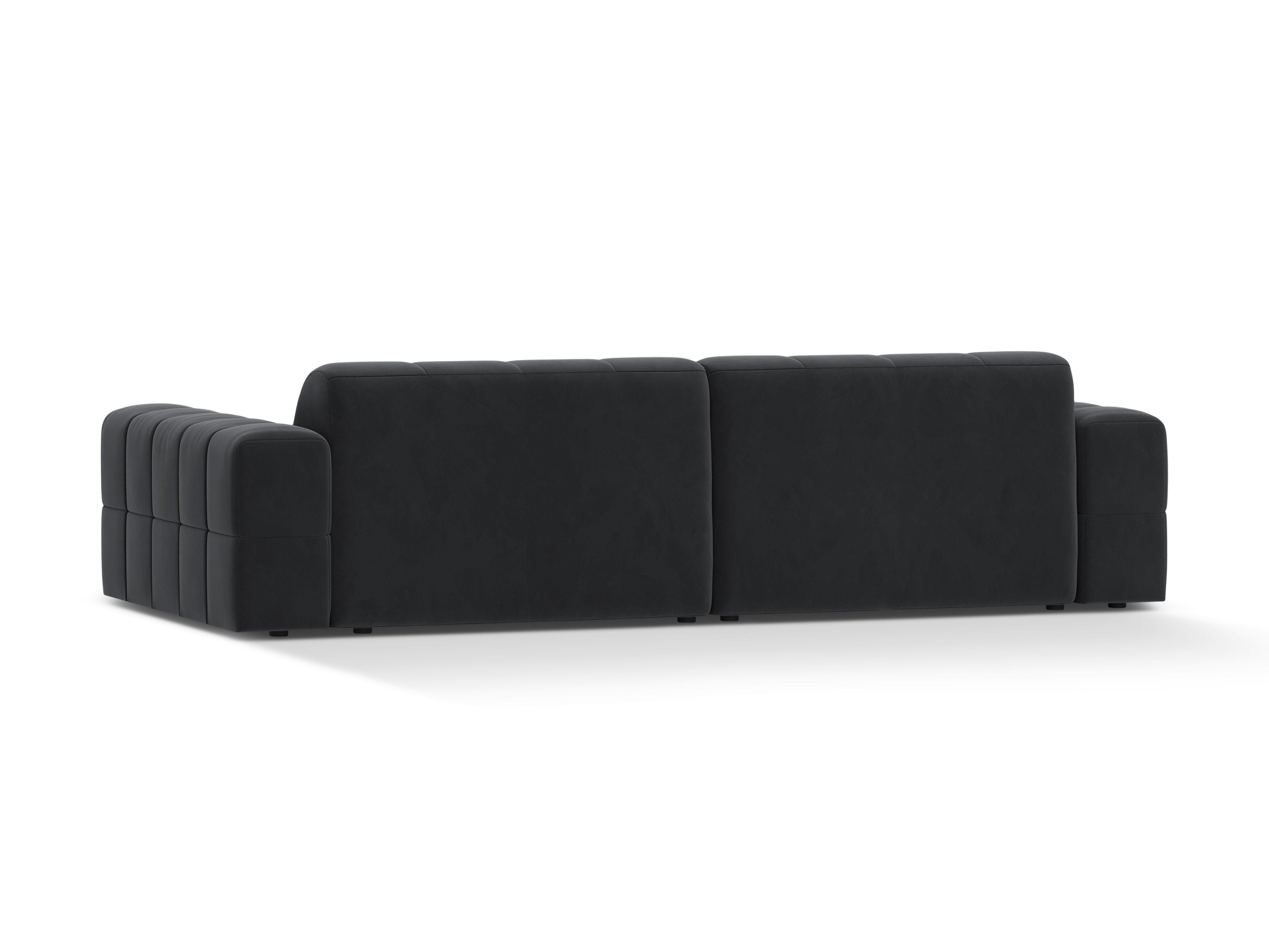 Sofa z jemného velúru pre 4 osoby CHICAGO tmavosivá