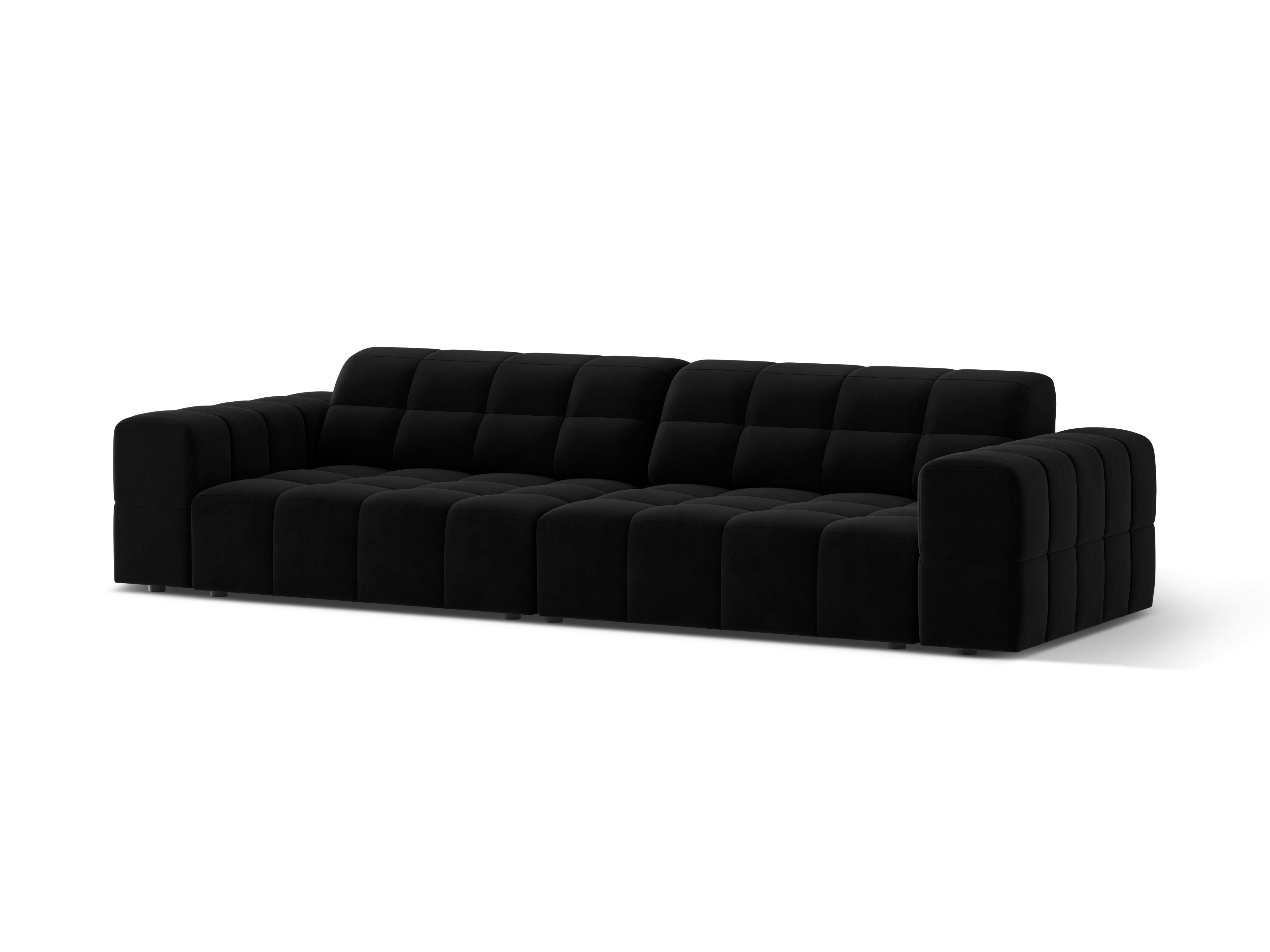 Sofa z jemného velúru pre 4 osoby CHICAGO čierna