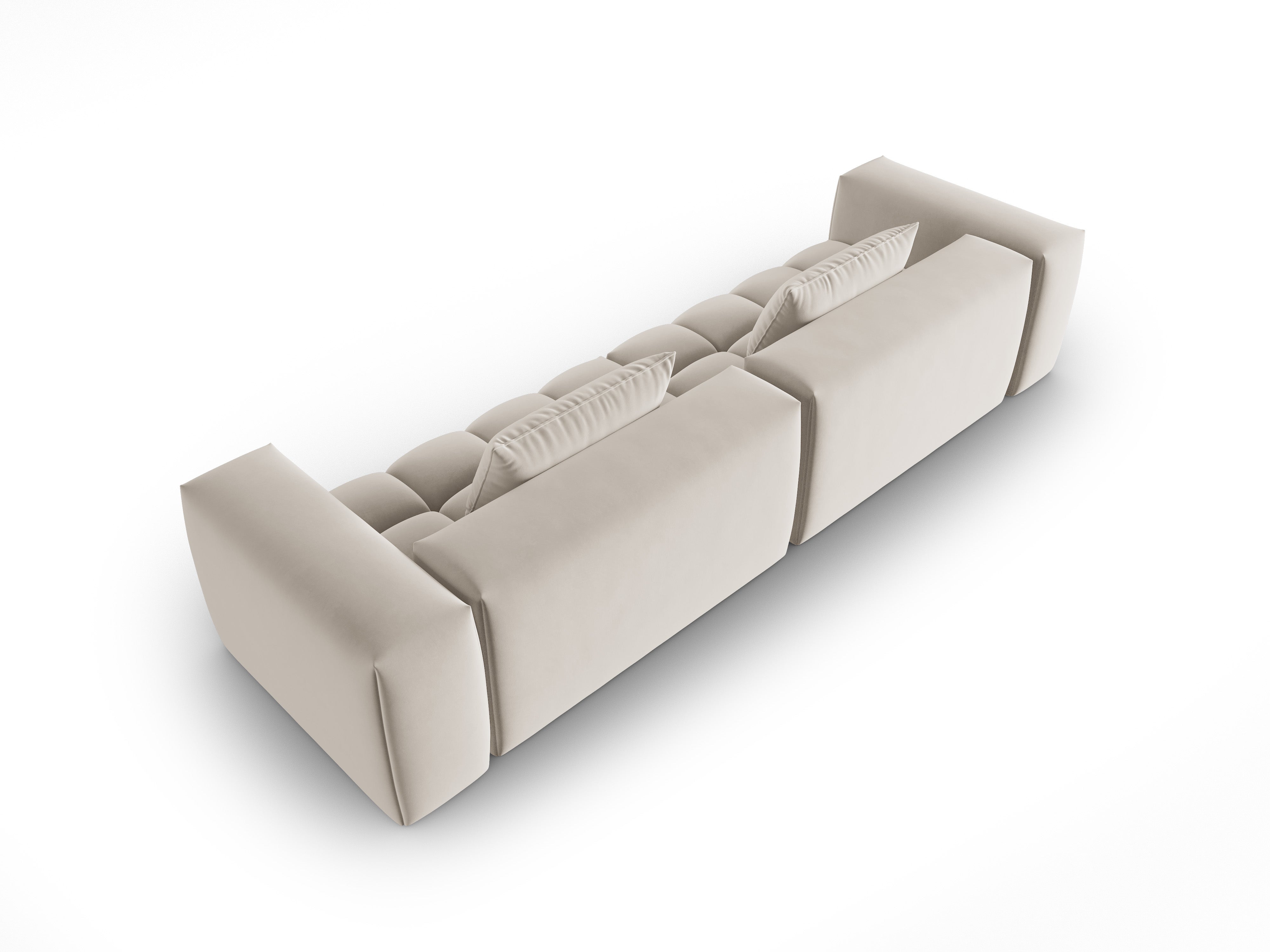 Sofa z jemného zamatového materiálu pre 5 osôb VERONA ecru