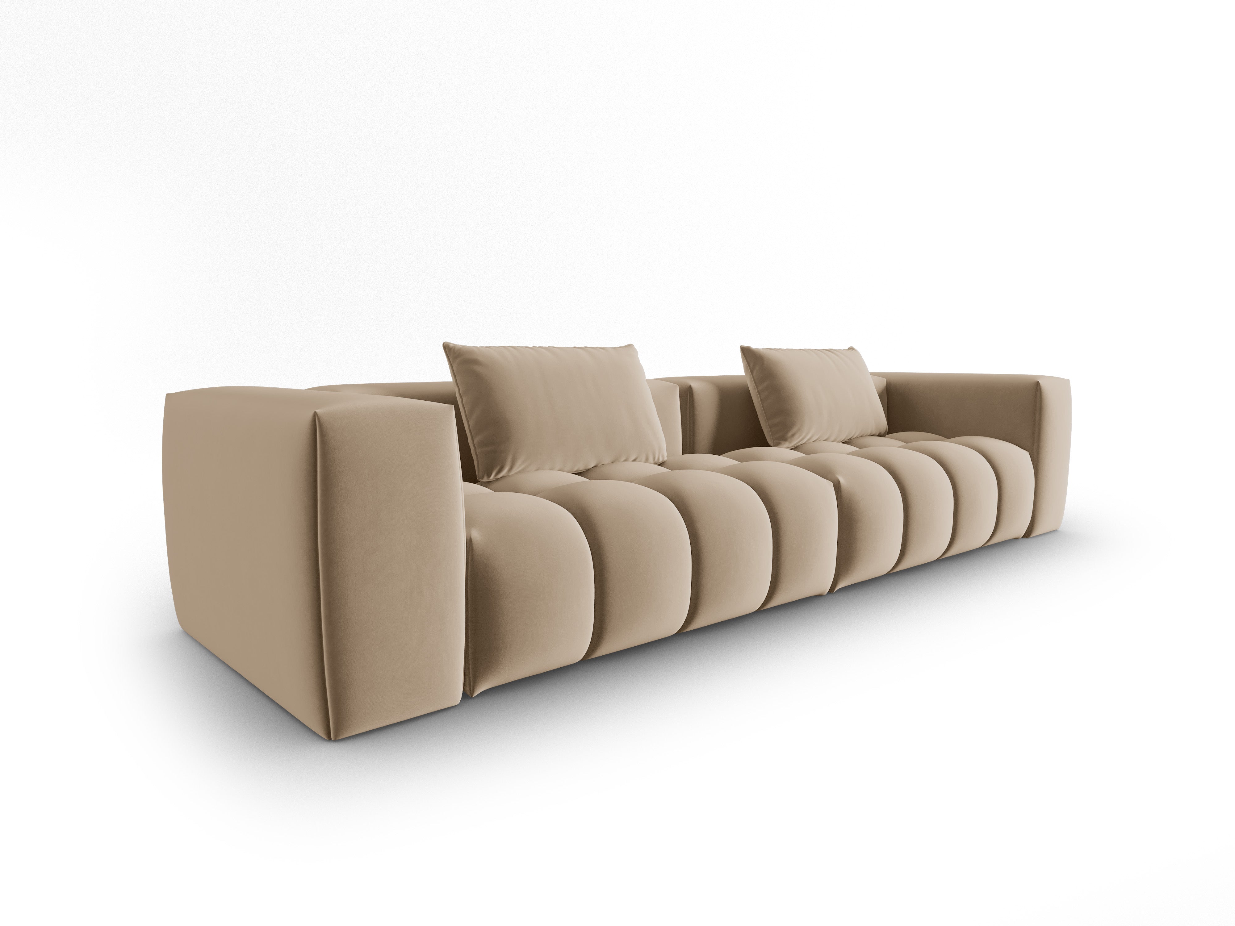 Sofa z jemného zamatového materiálu pre 5 osôb VERONA piesková