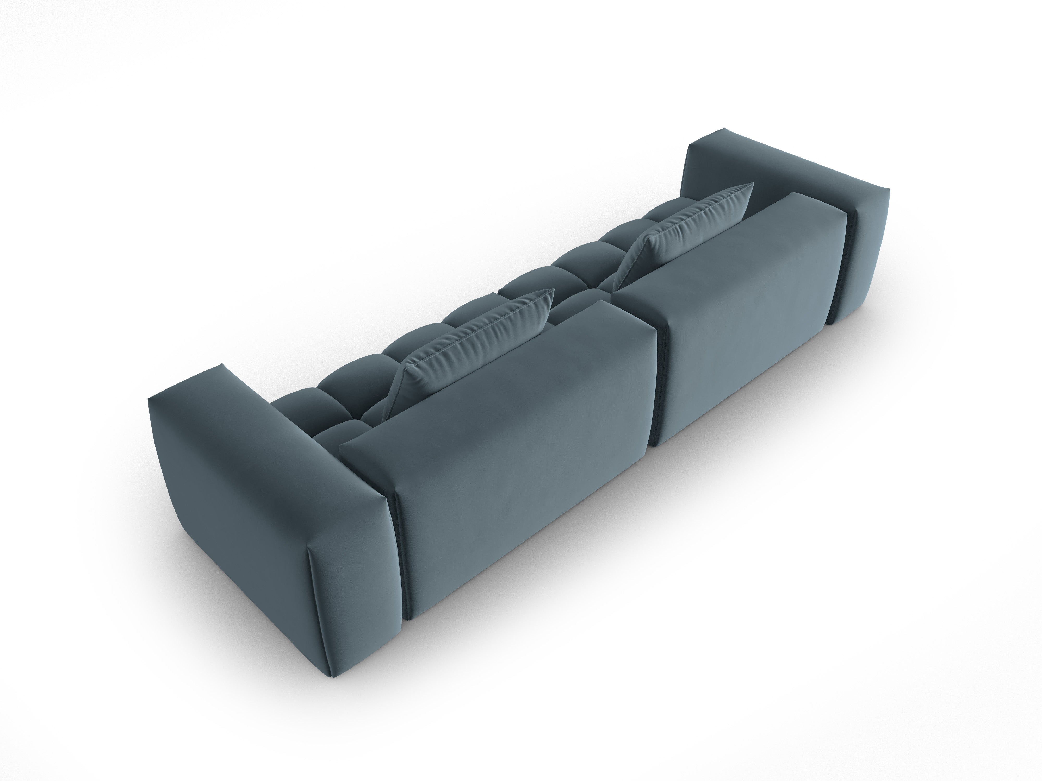 Sofa z jemného zamatového materiálu pre 5 osôb VERONA modrá