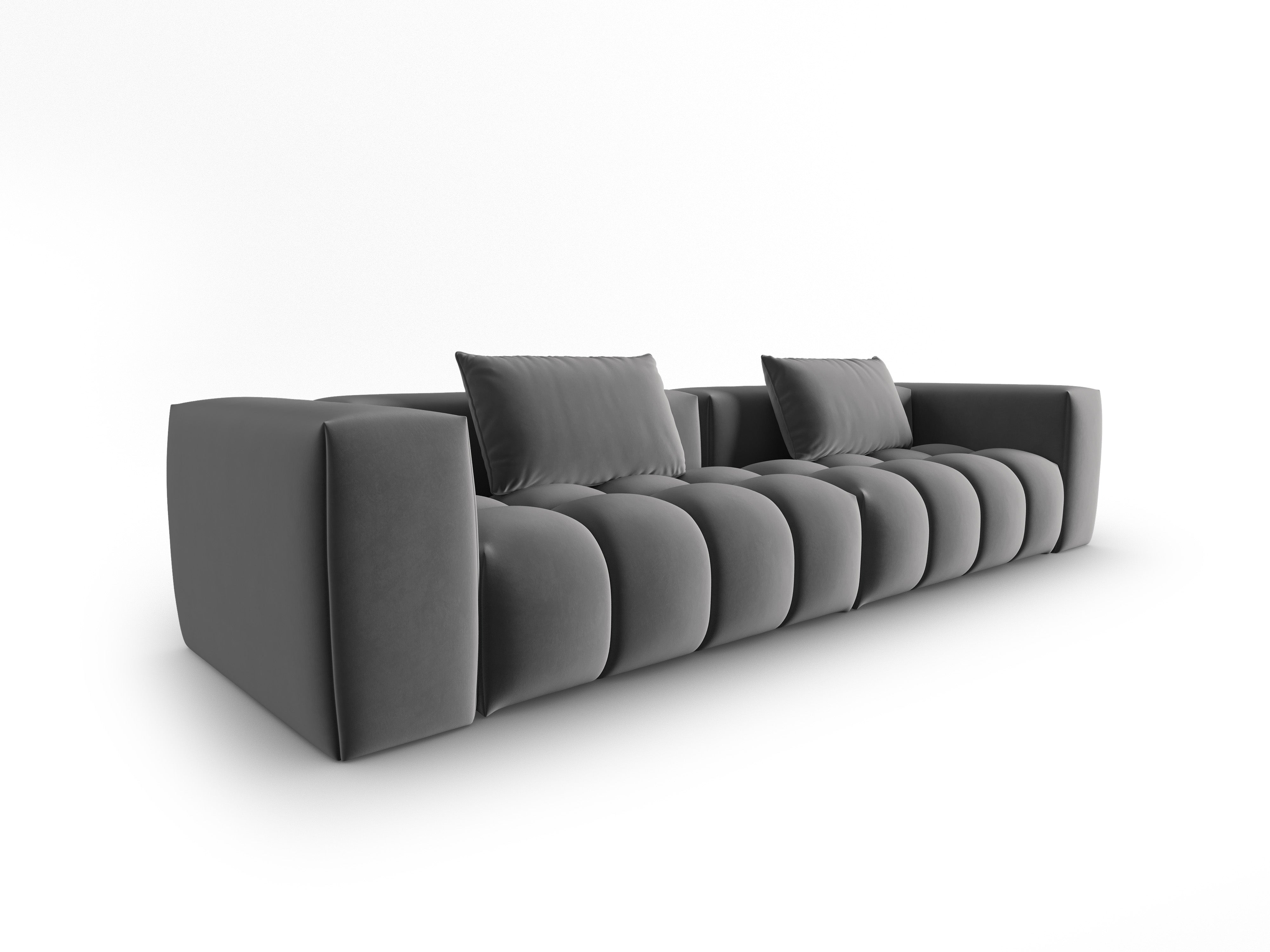Velvet Sofa for 5 People VERONA gray