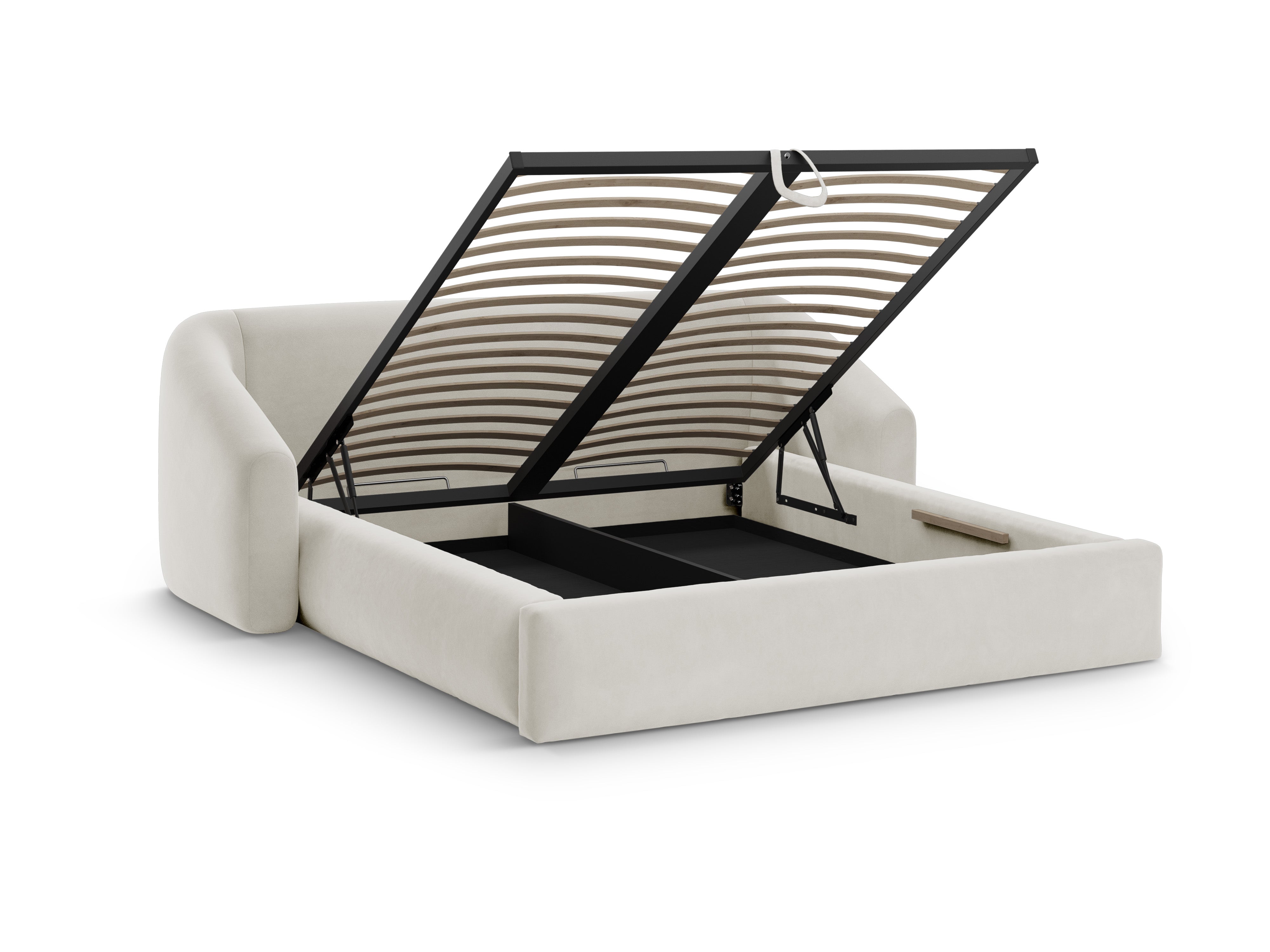 Velvet bed CAMPI beige