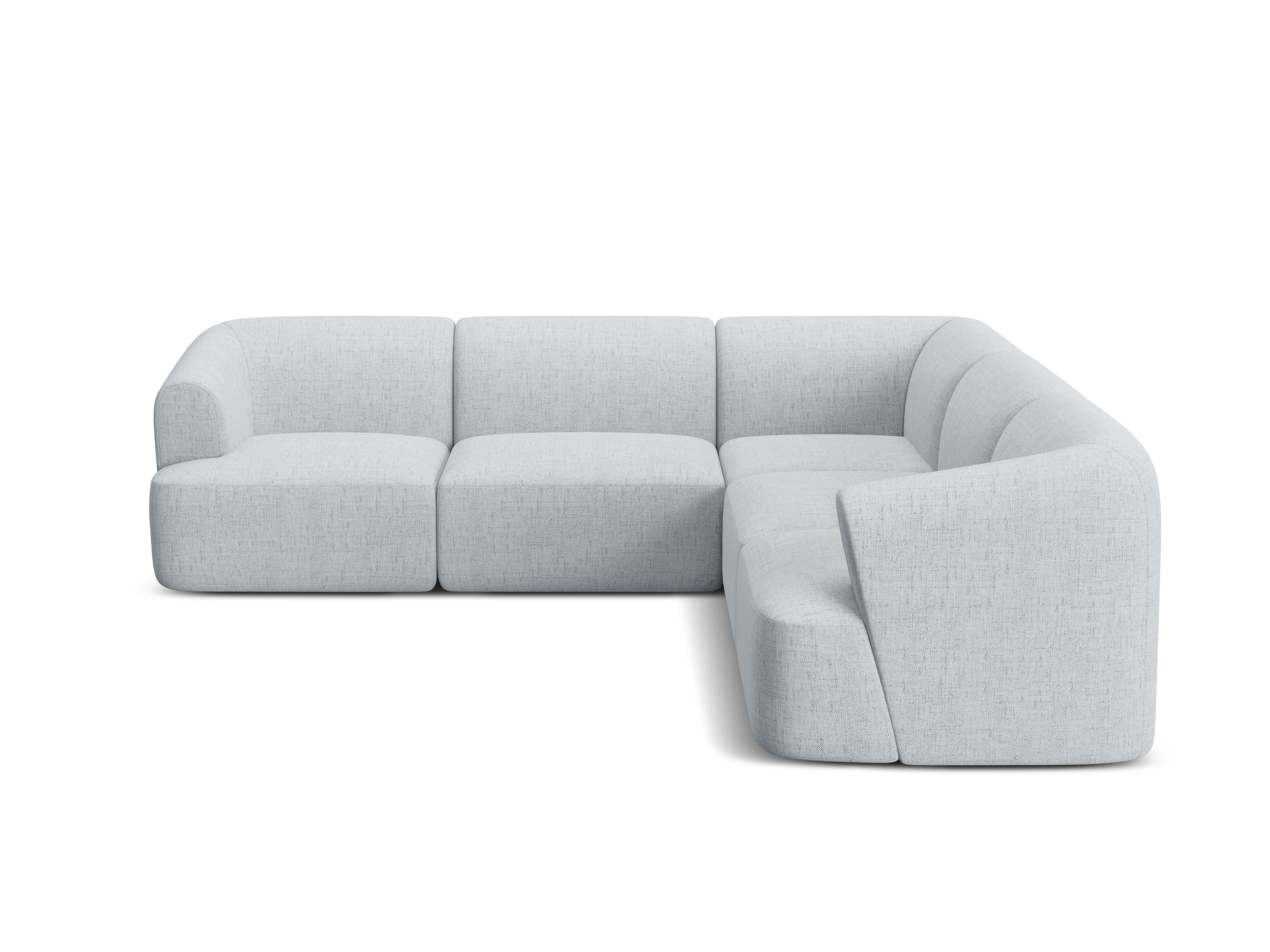 Symmetrical 4-Seater Corner Sofa CAMPI Light Gray Chenille