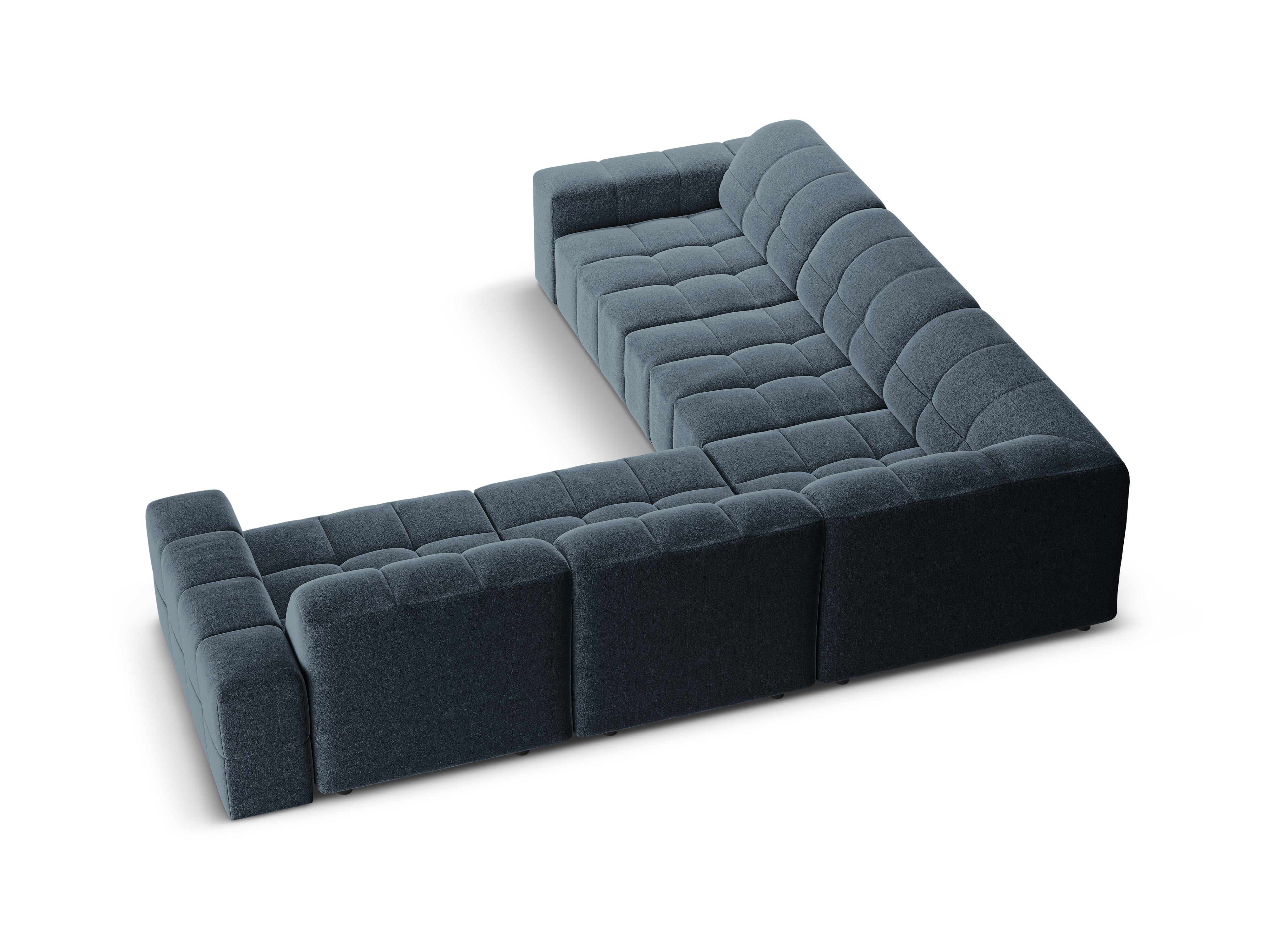Symmetrical Corner Sofa CHICAGO Blue Chenille