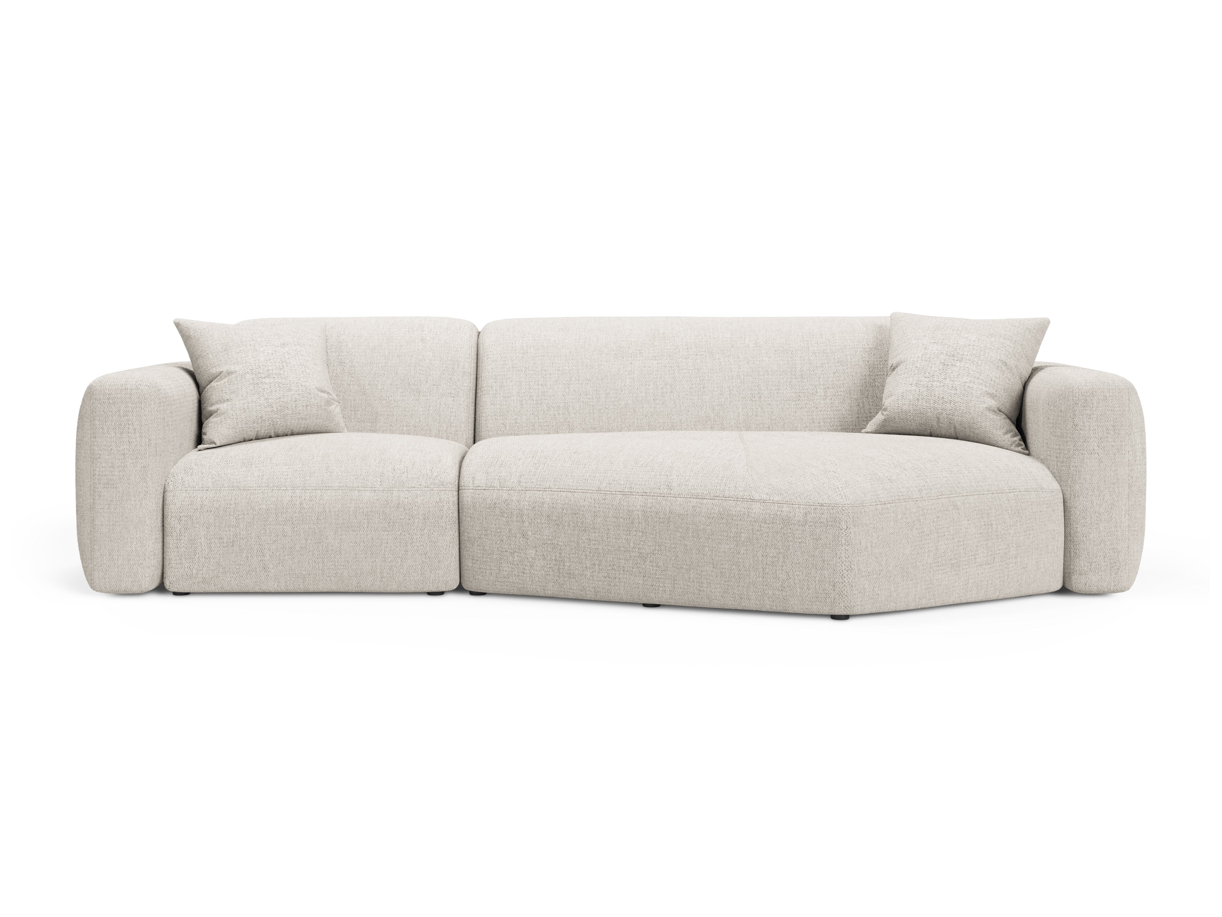 Right-sided corner sofa STRINO cream chenille