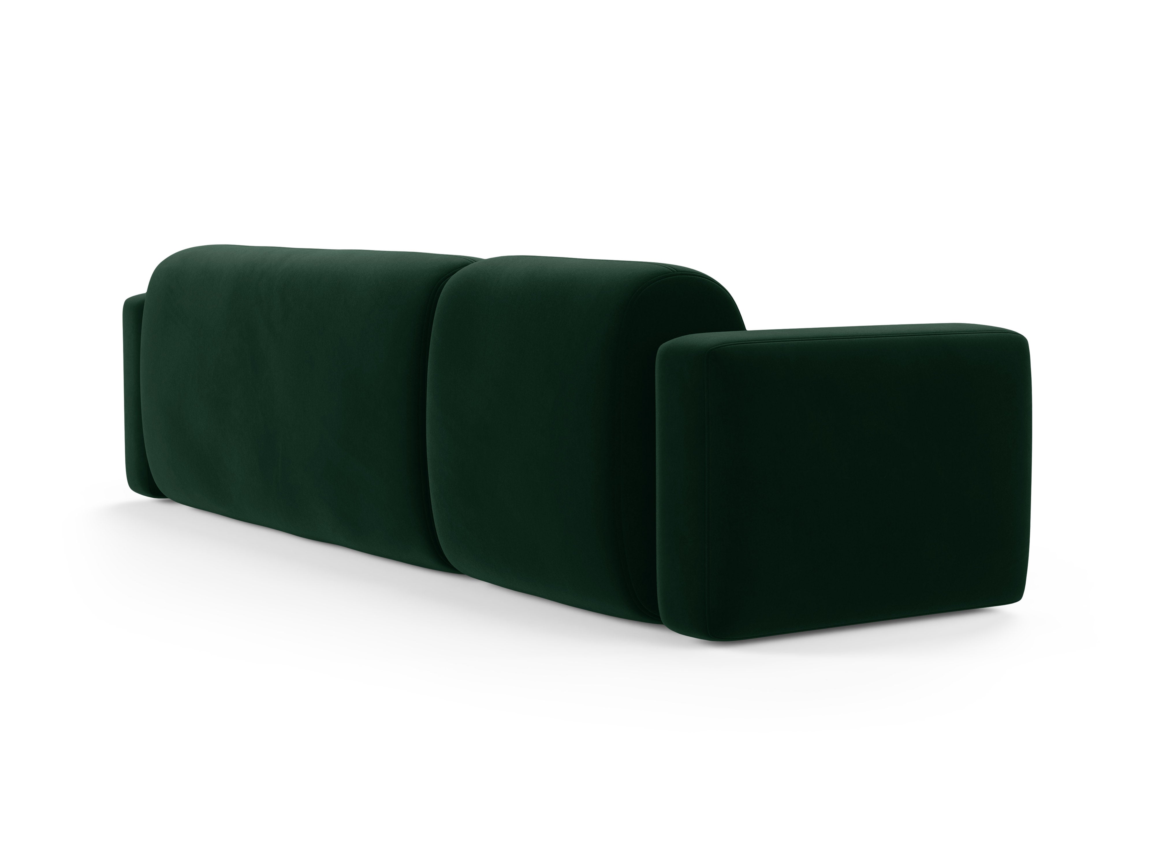 Left-facing velvet corner sofa STRINO bottle green