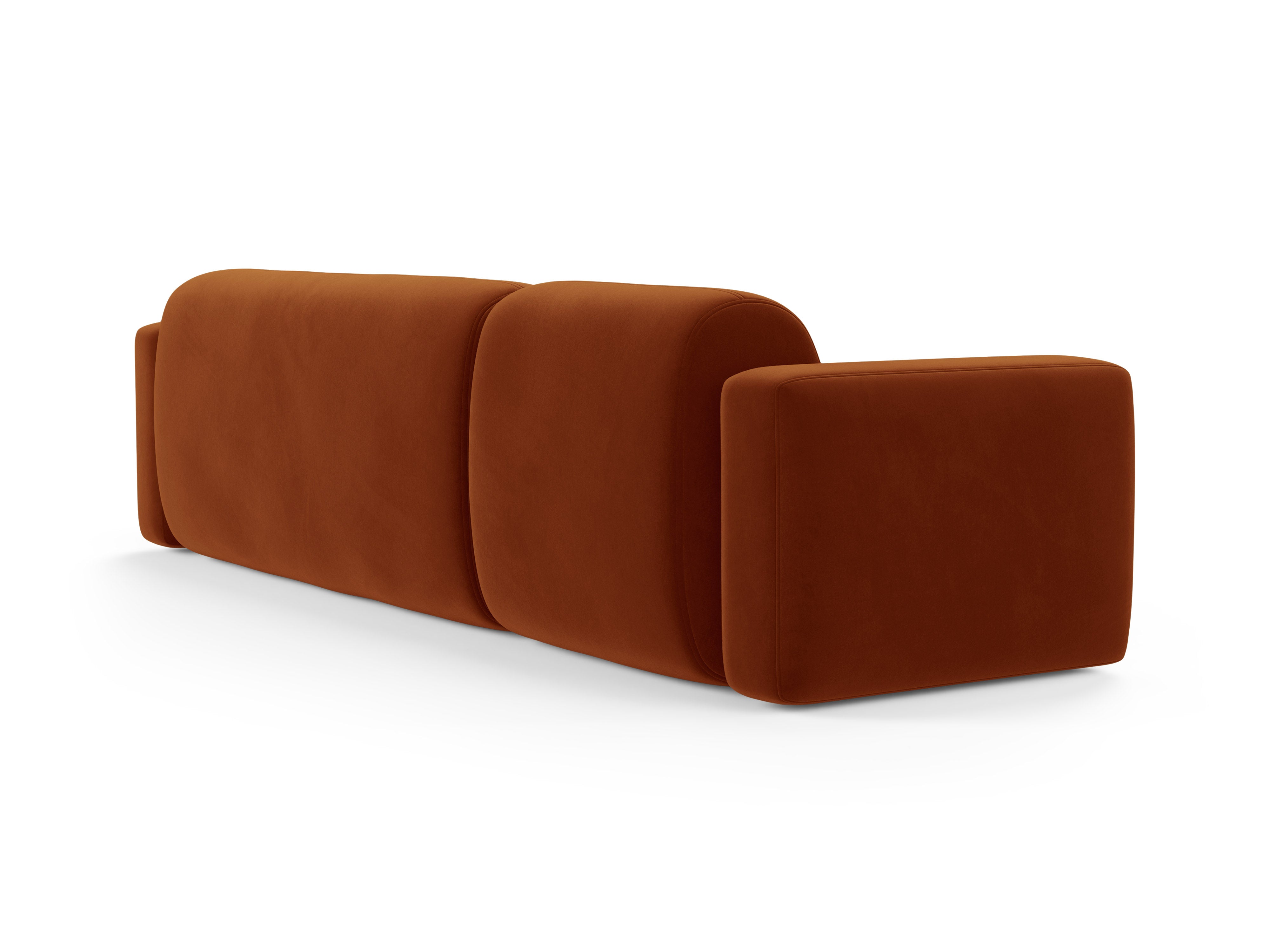 Right-facing velvet corner sofa STRINO terracotta
