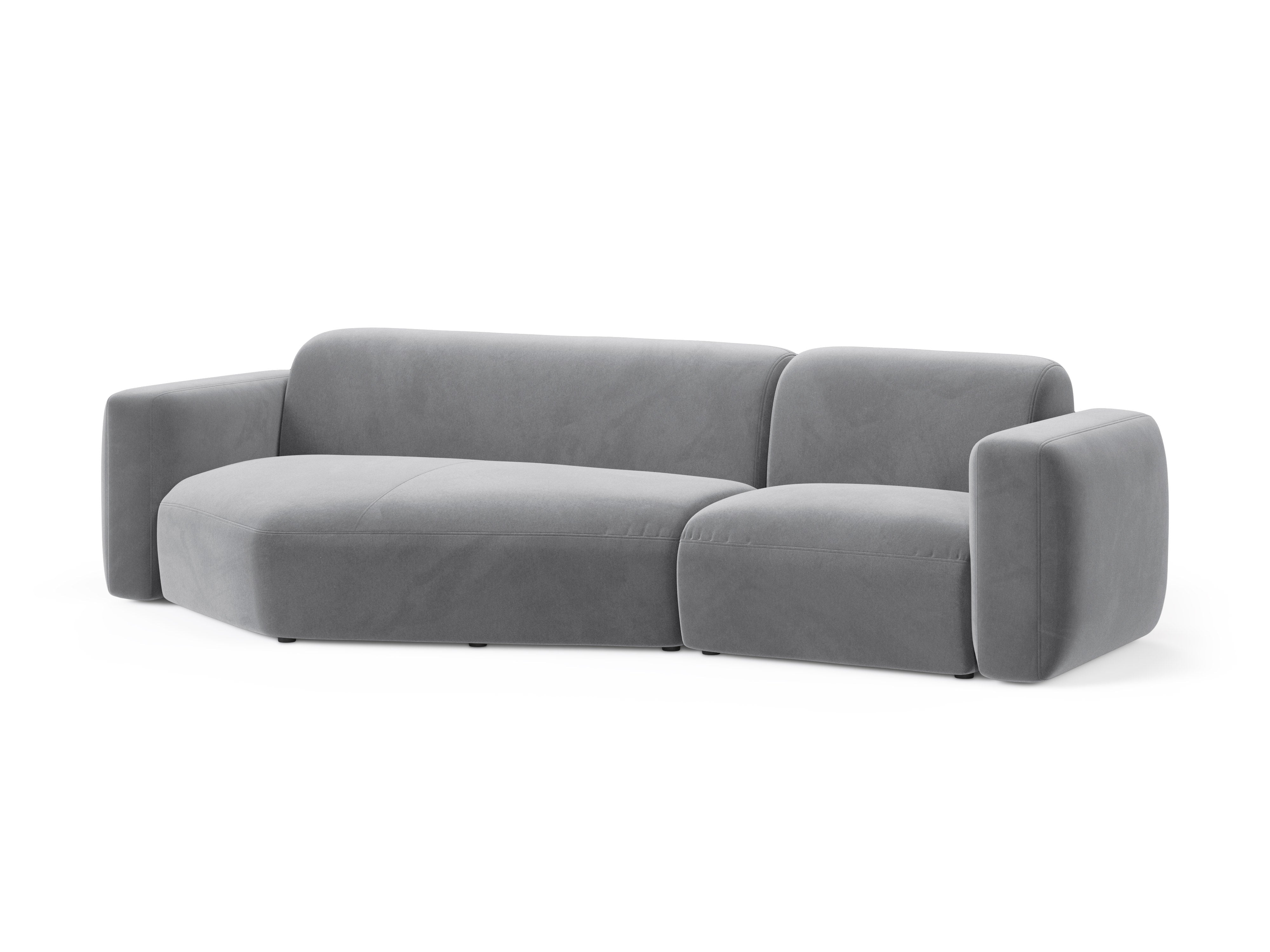 Left-facing velvet corner sofa STRINO gray