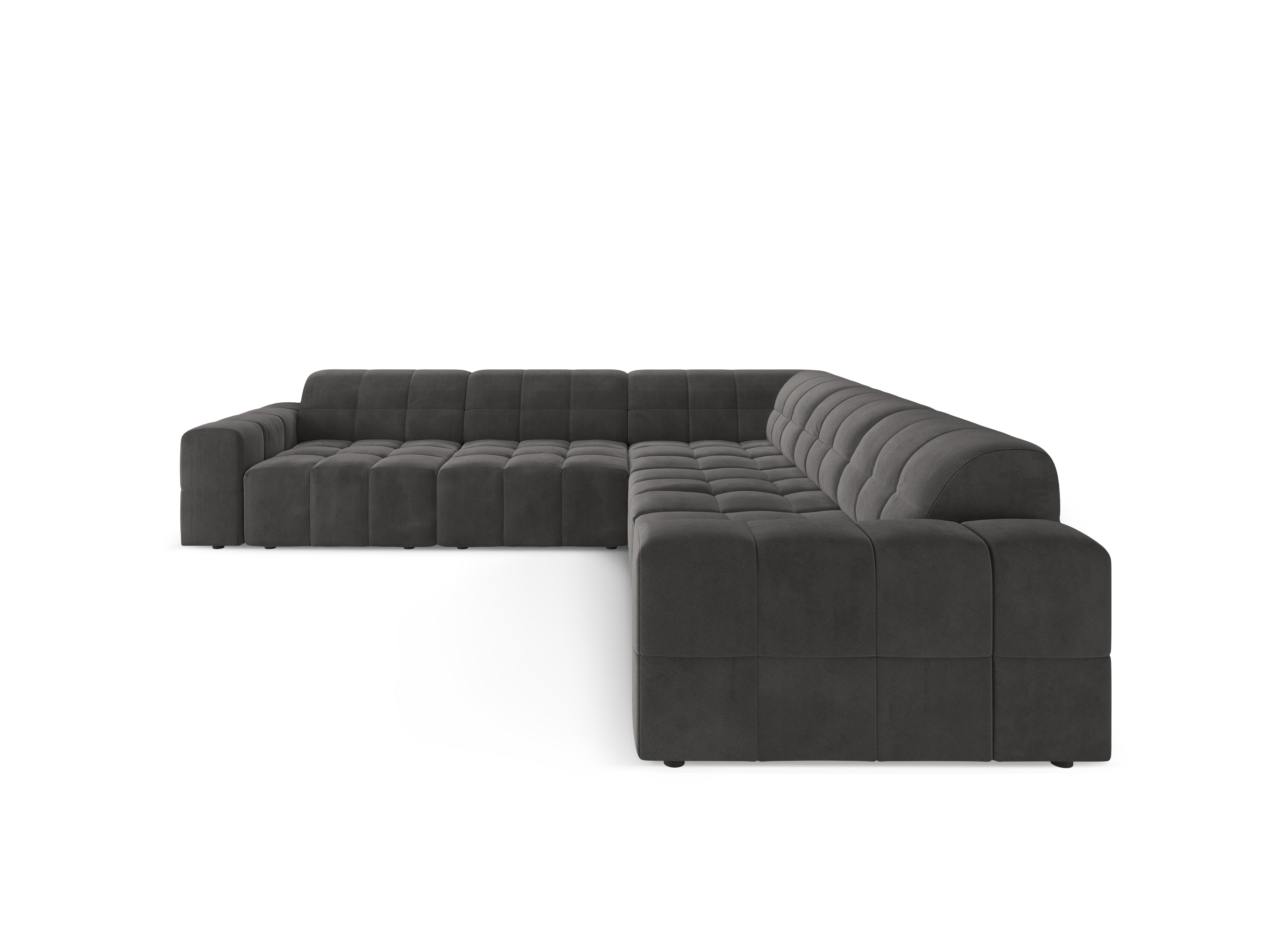 Symmetrical Velvet Corner Sofa CHICAGO Dark Gray