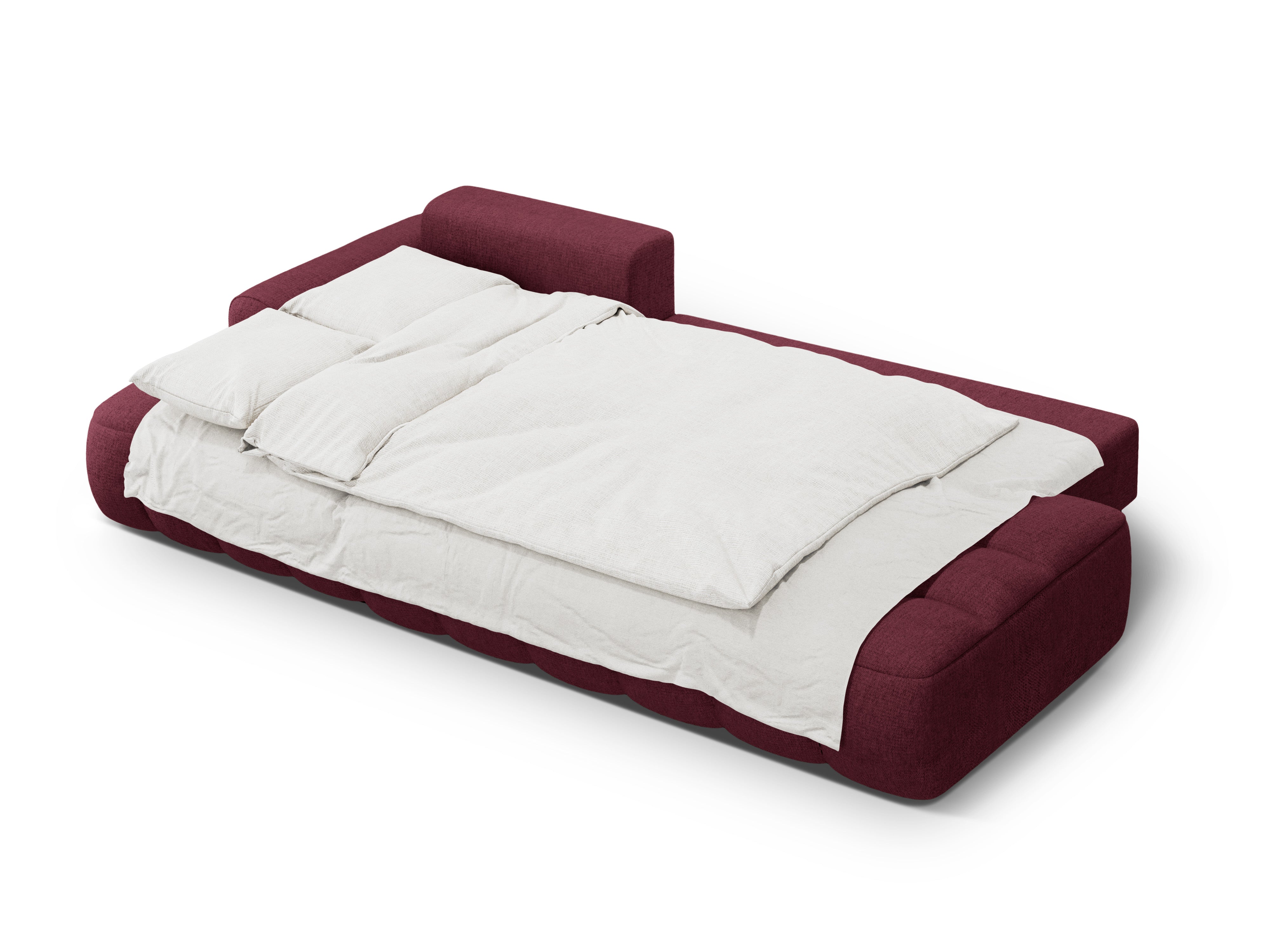 Rohová sedačka s funkciou spania pre 3 osoby LINZ bordová