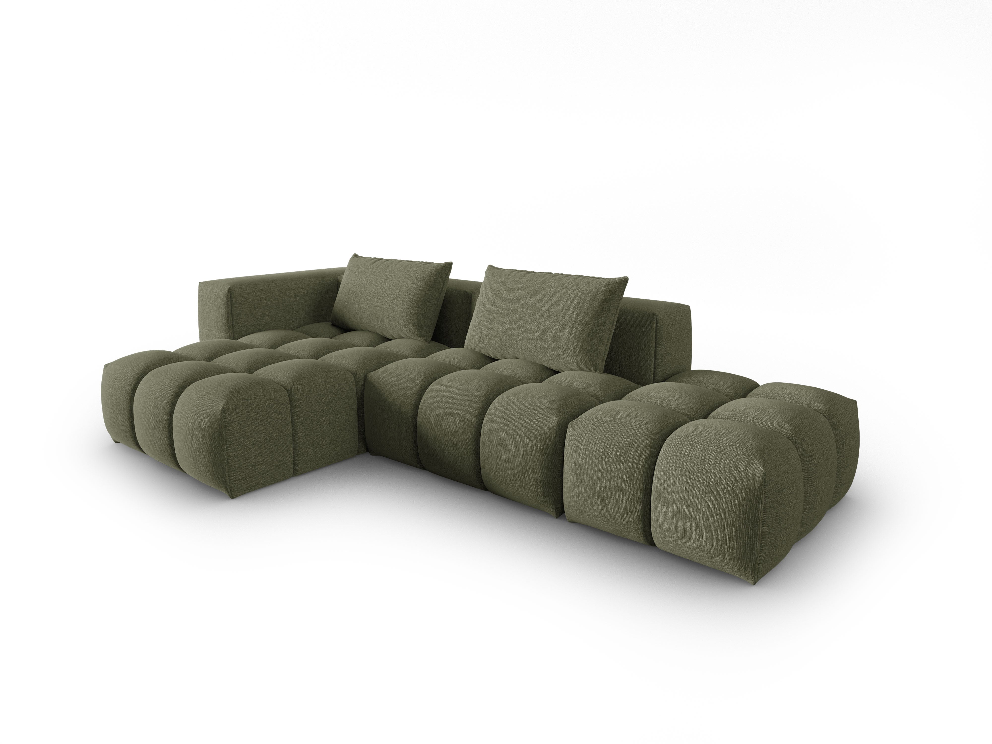 VERONA open left-facing 4-seater corner sofa olive