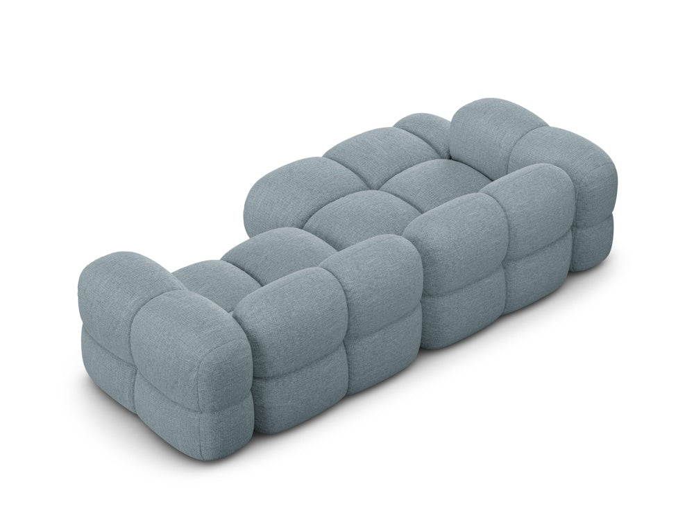 Rohová sedačka pre 3 osoby ľavostranná LORETTO pastelovo modrá