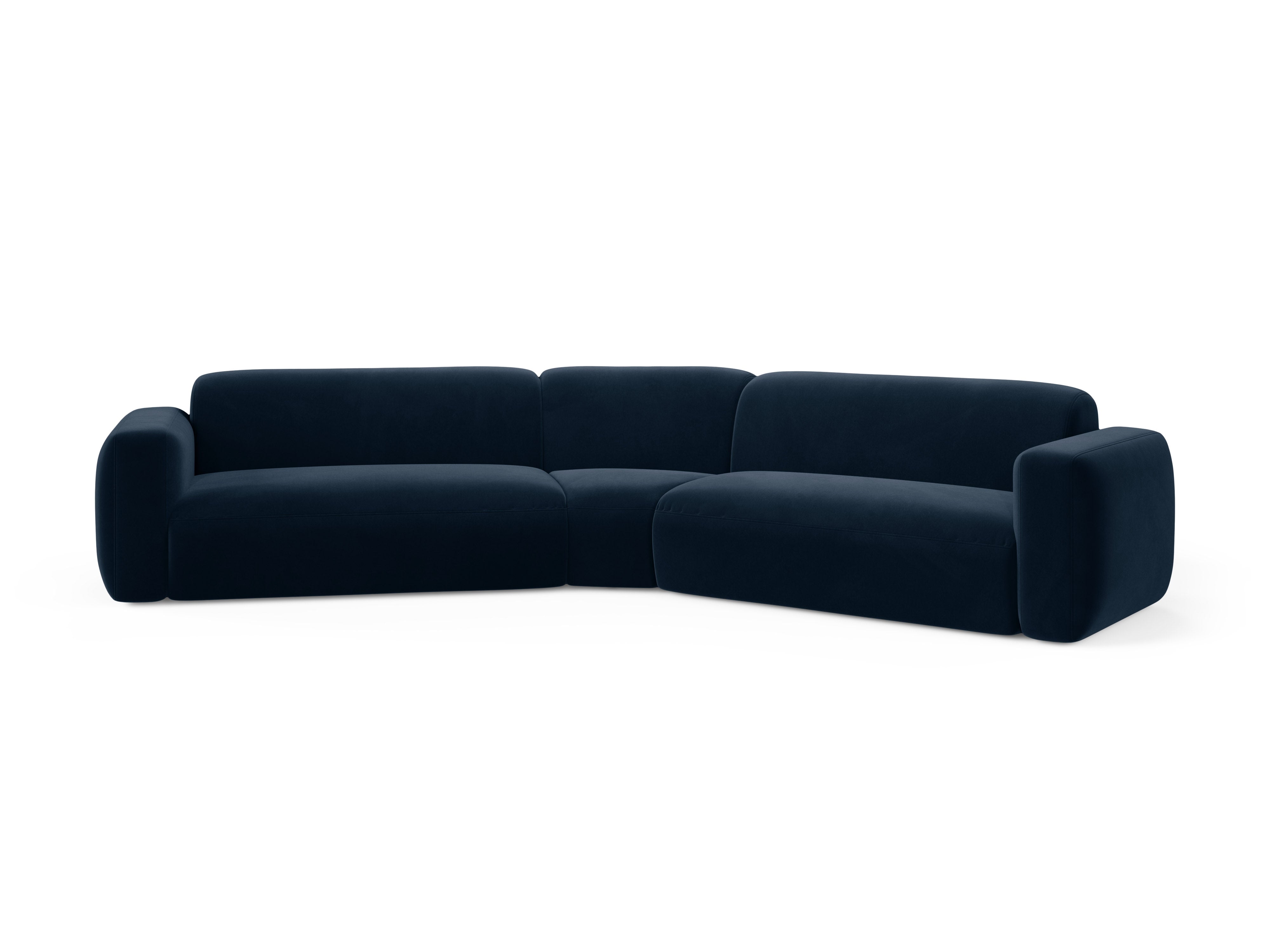 Symmetrical Velvet Corner Sofa STRINO Navy Blue
