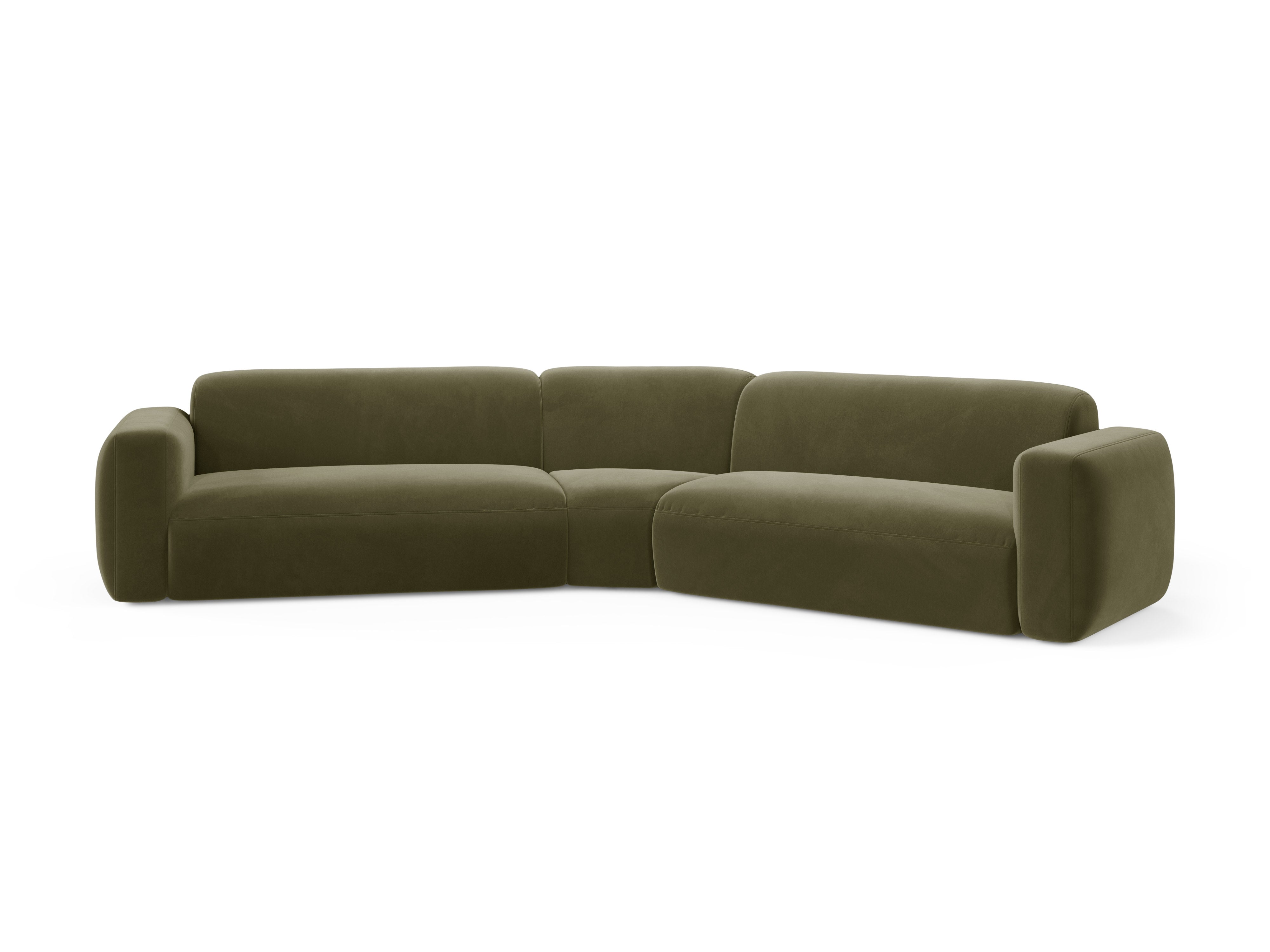 Zelený symetrický aksamitný rohový gauč STRINO