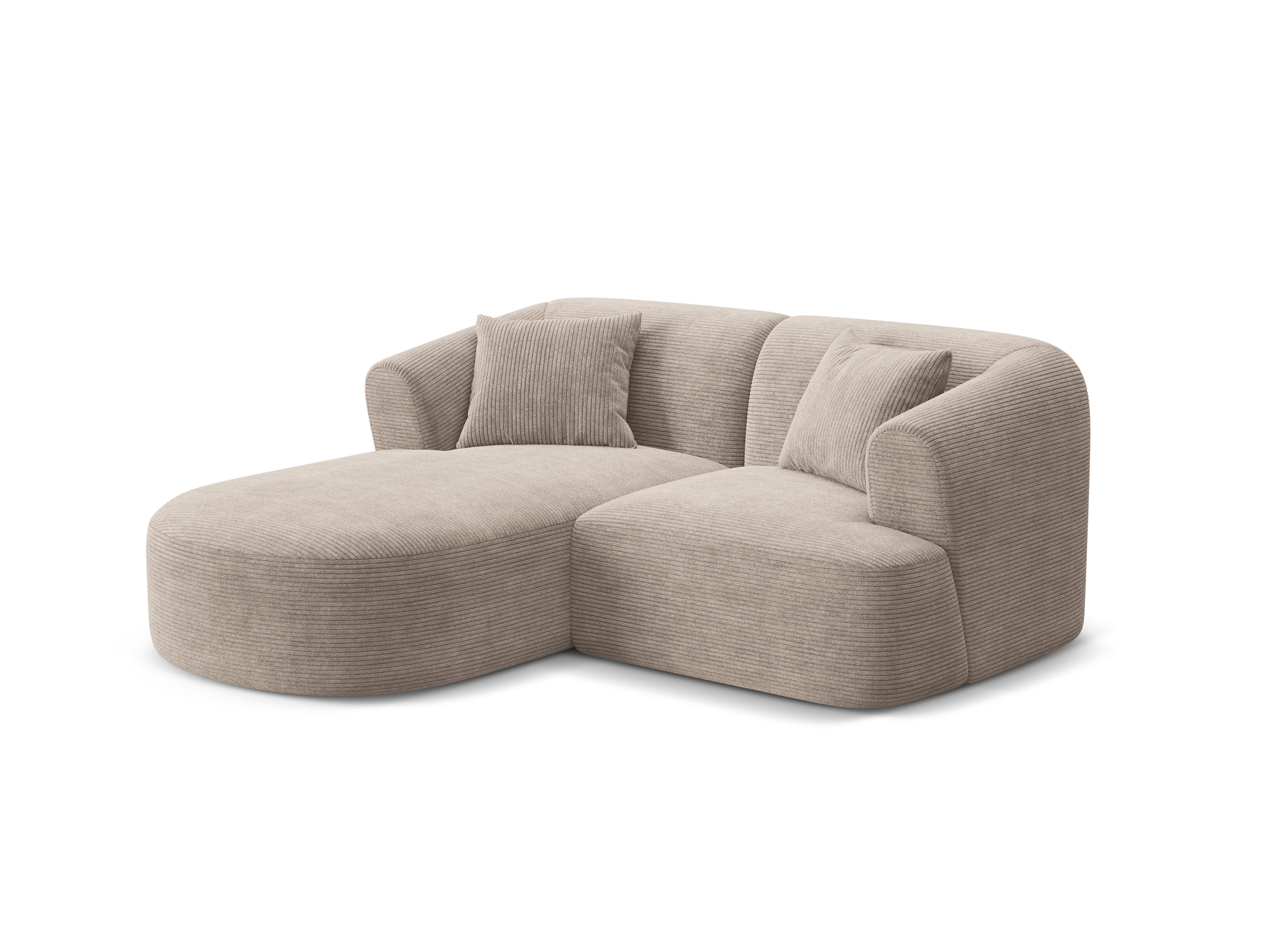 Left-facing 3-seater sofa CAMPI beige corduroy